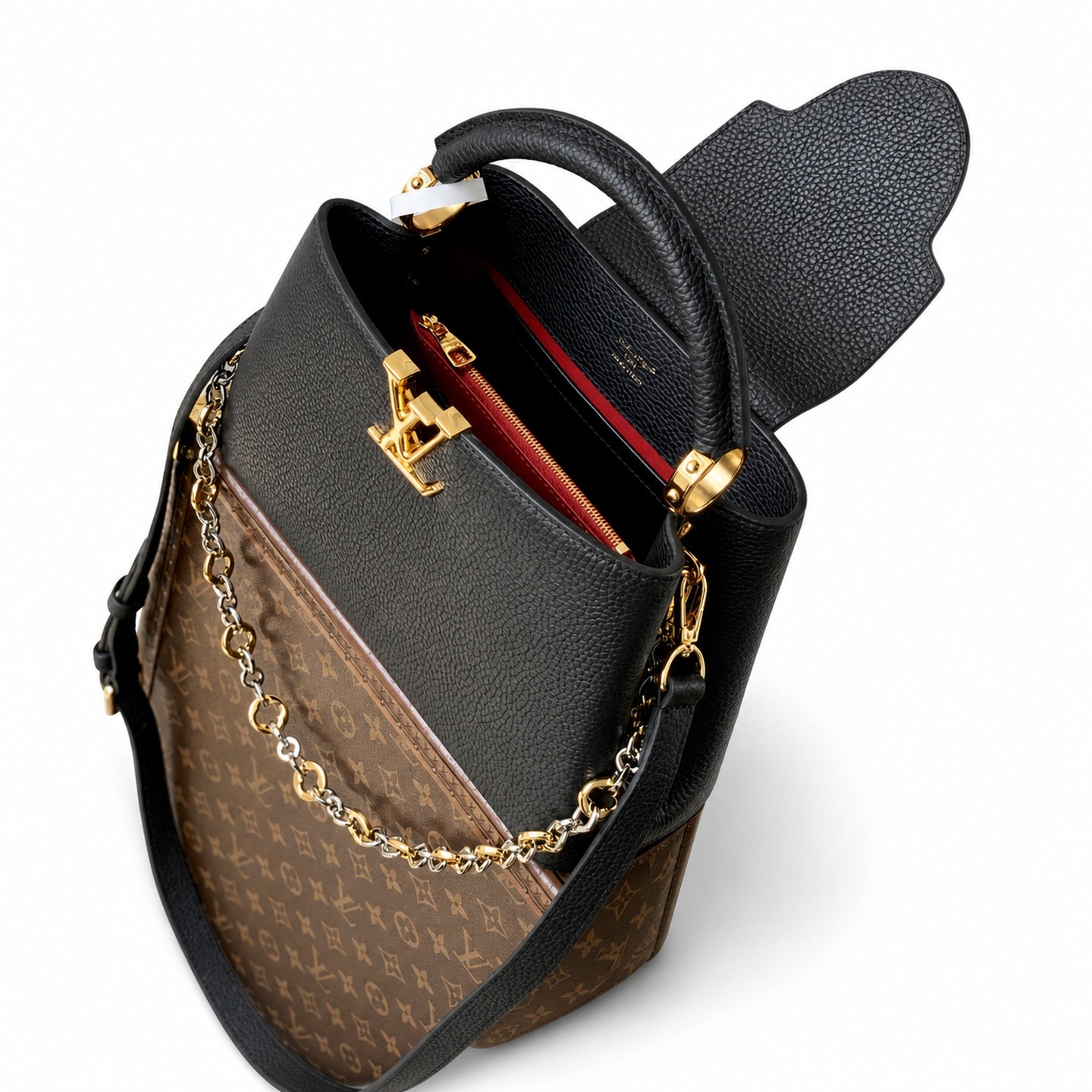 Louis Vuitton Capucines Small Leather Black Handbag