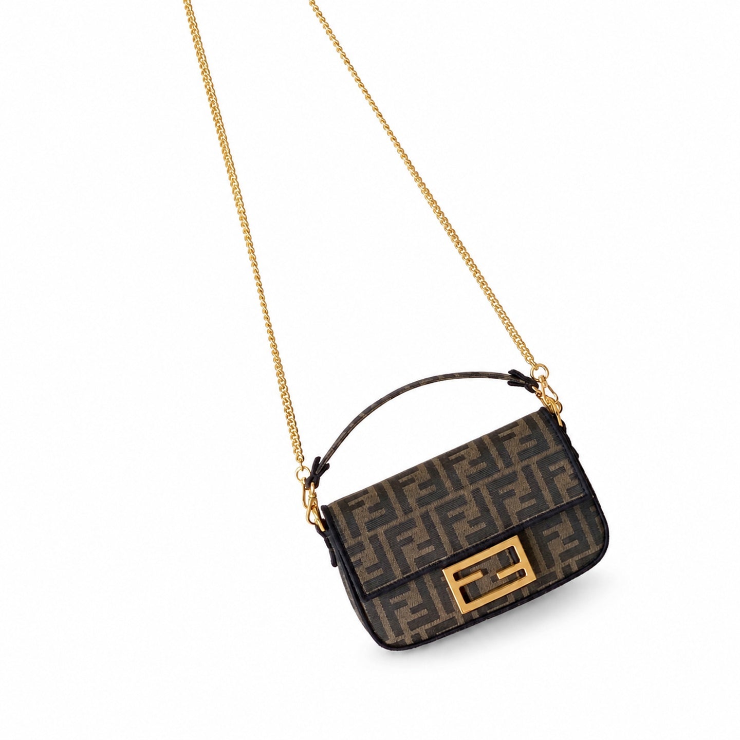 Fendi Baguette Small Embroidered Black Bag