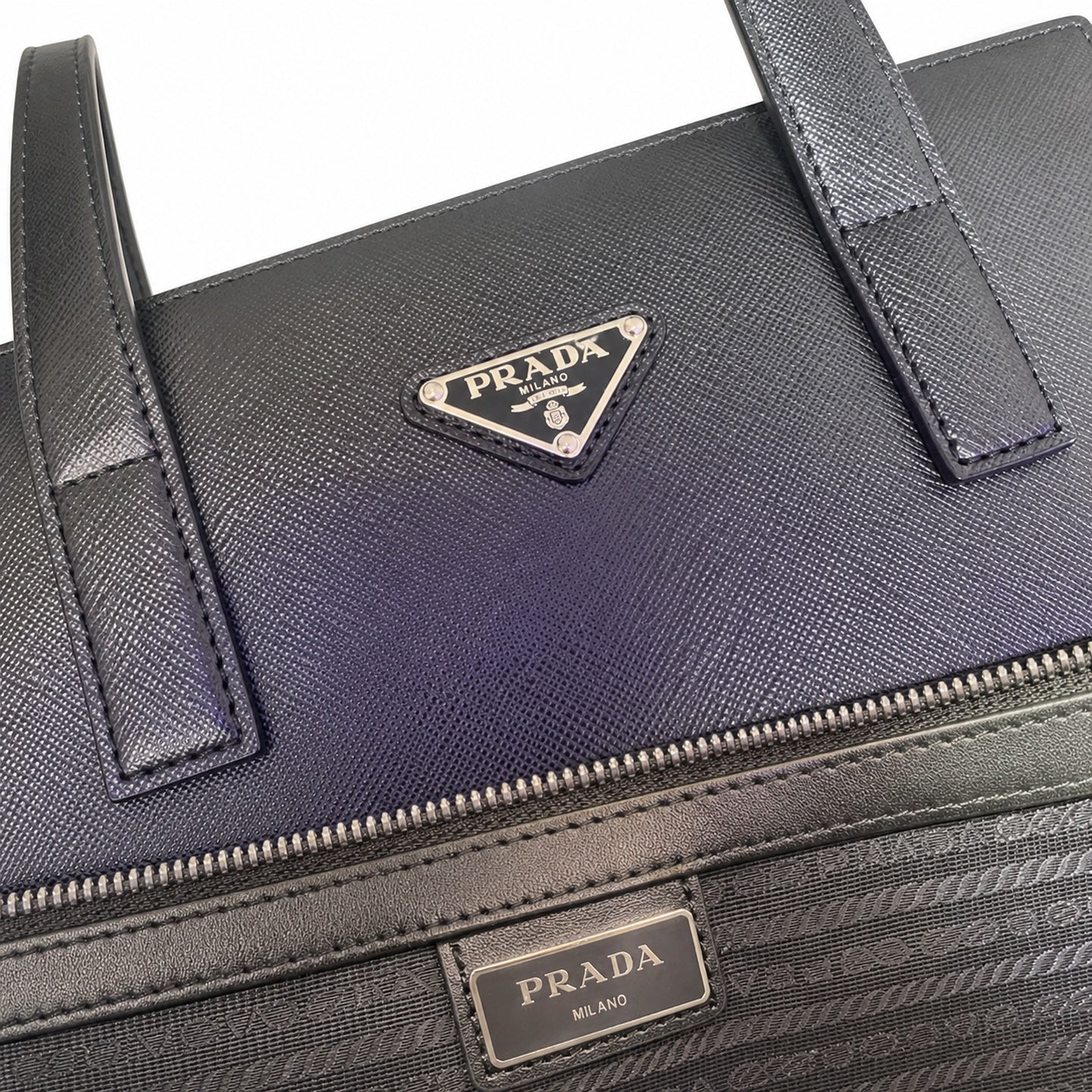Prada Men's Small Nylon Leather Briefcase