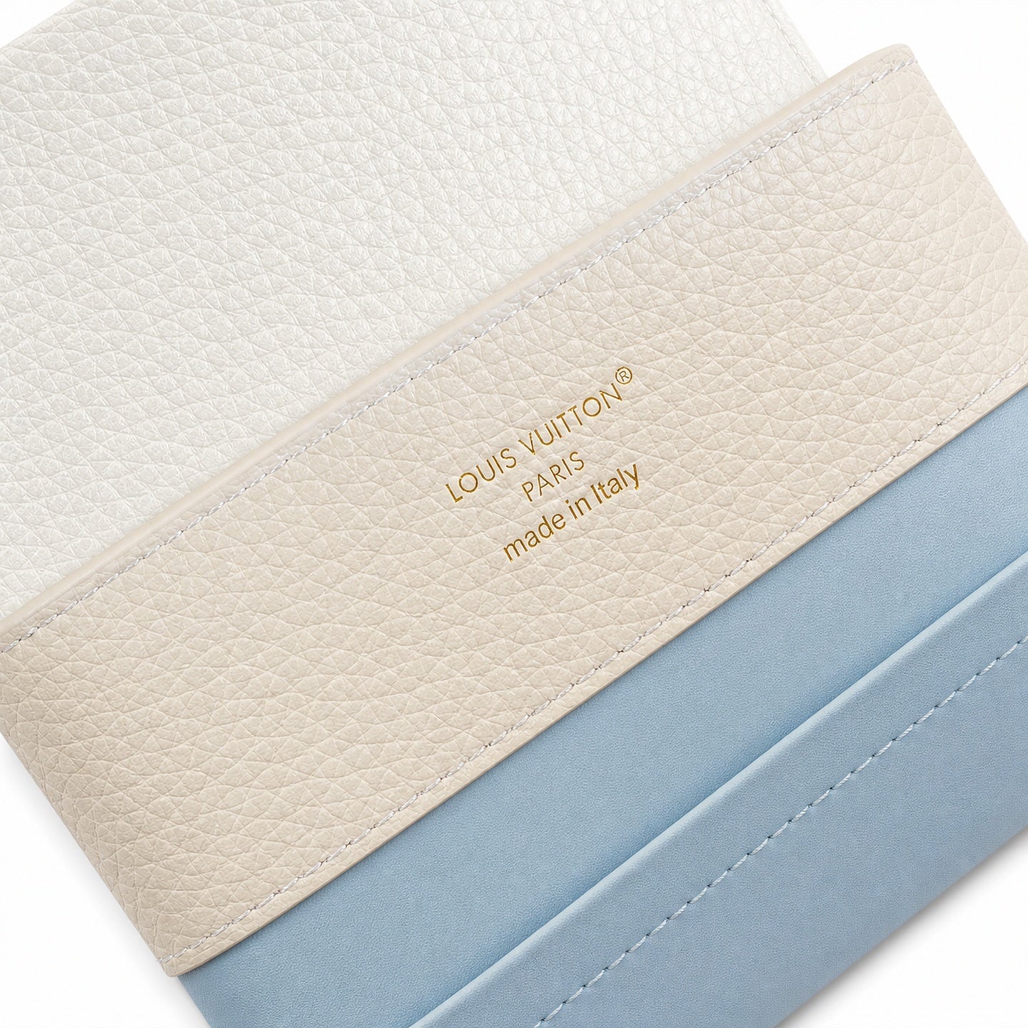Louis Vuitton Capucines Small Leather White Blue Handbag
