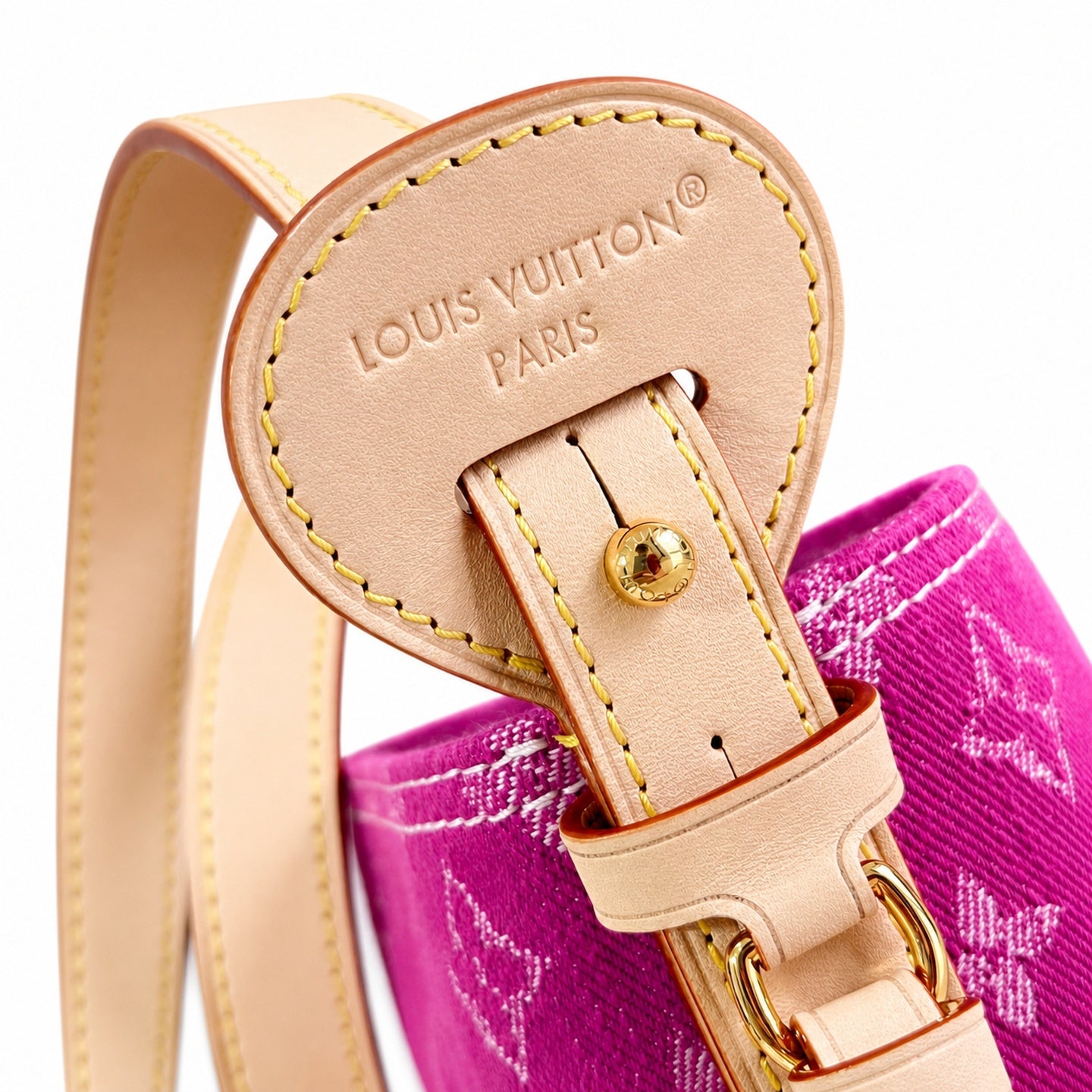 Louis Vuitton All In Denim Leather Red Handbag