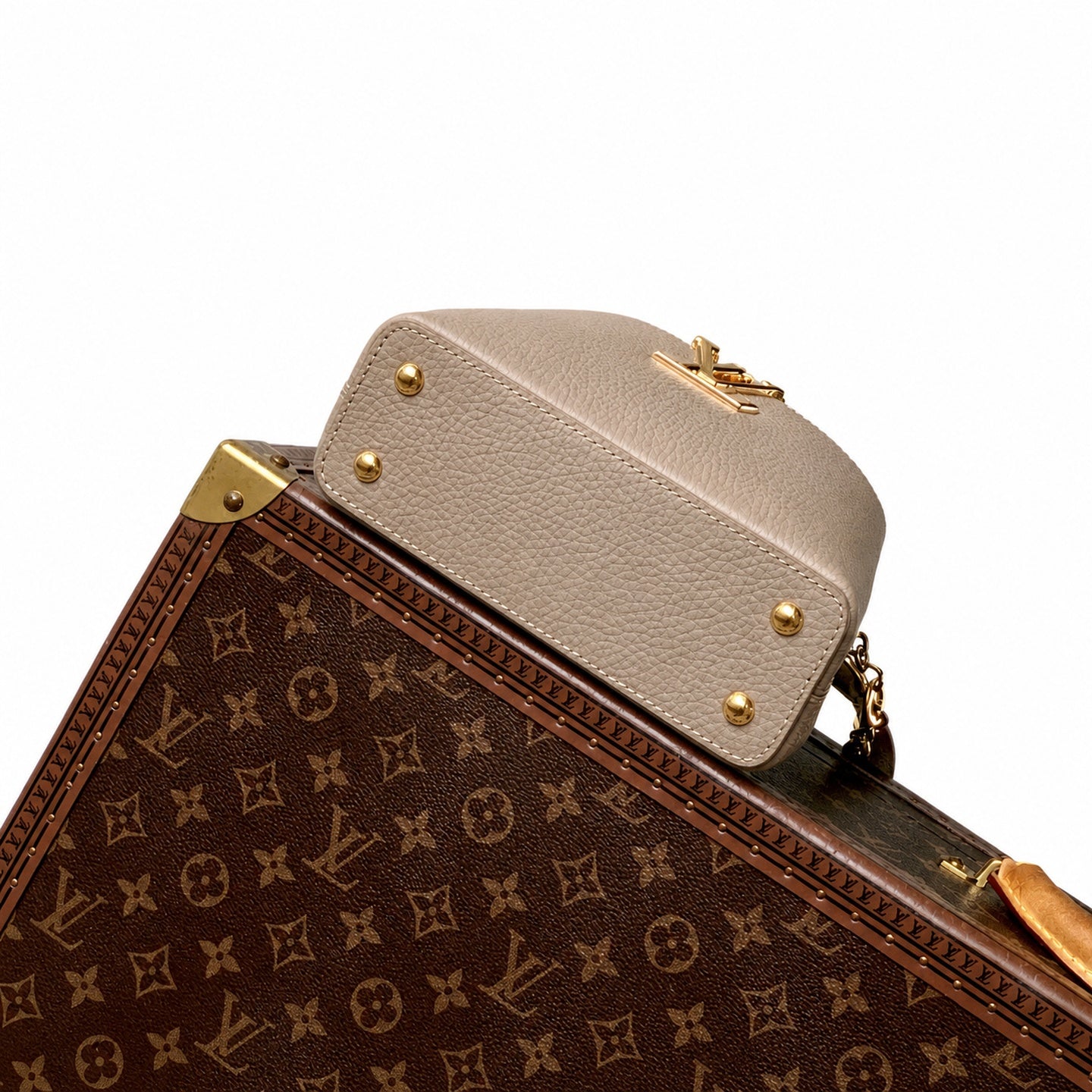 Louis Vuitton Capucines Mini Leather Gray Handbag