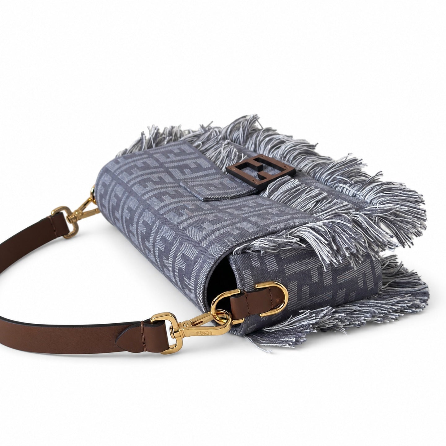 Fendi Baguette Denim Jacquard Bag