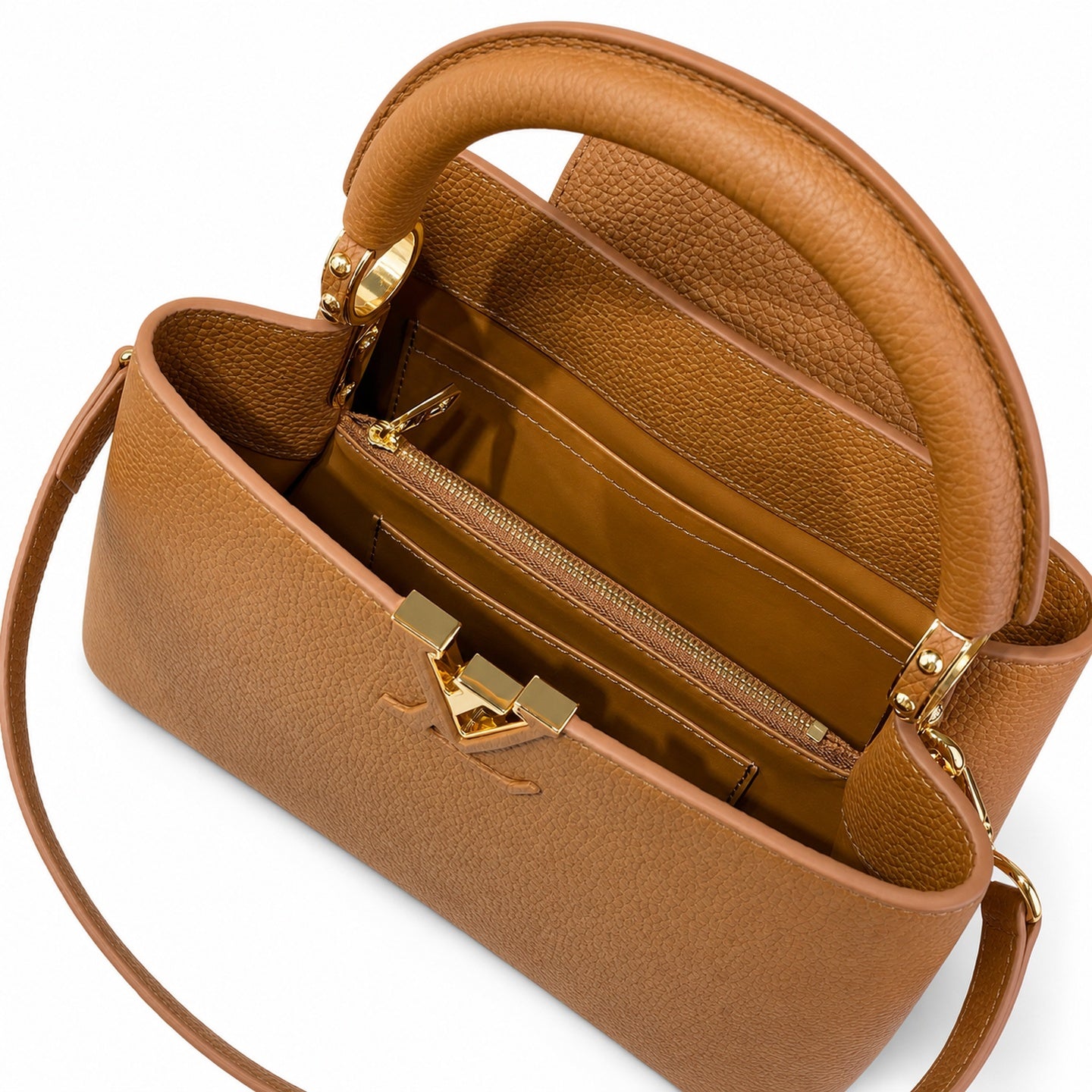 Louis Vuitton Capucines Leather Brown Handbag