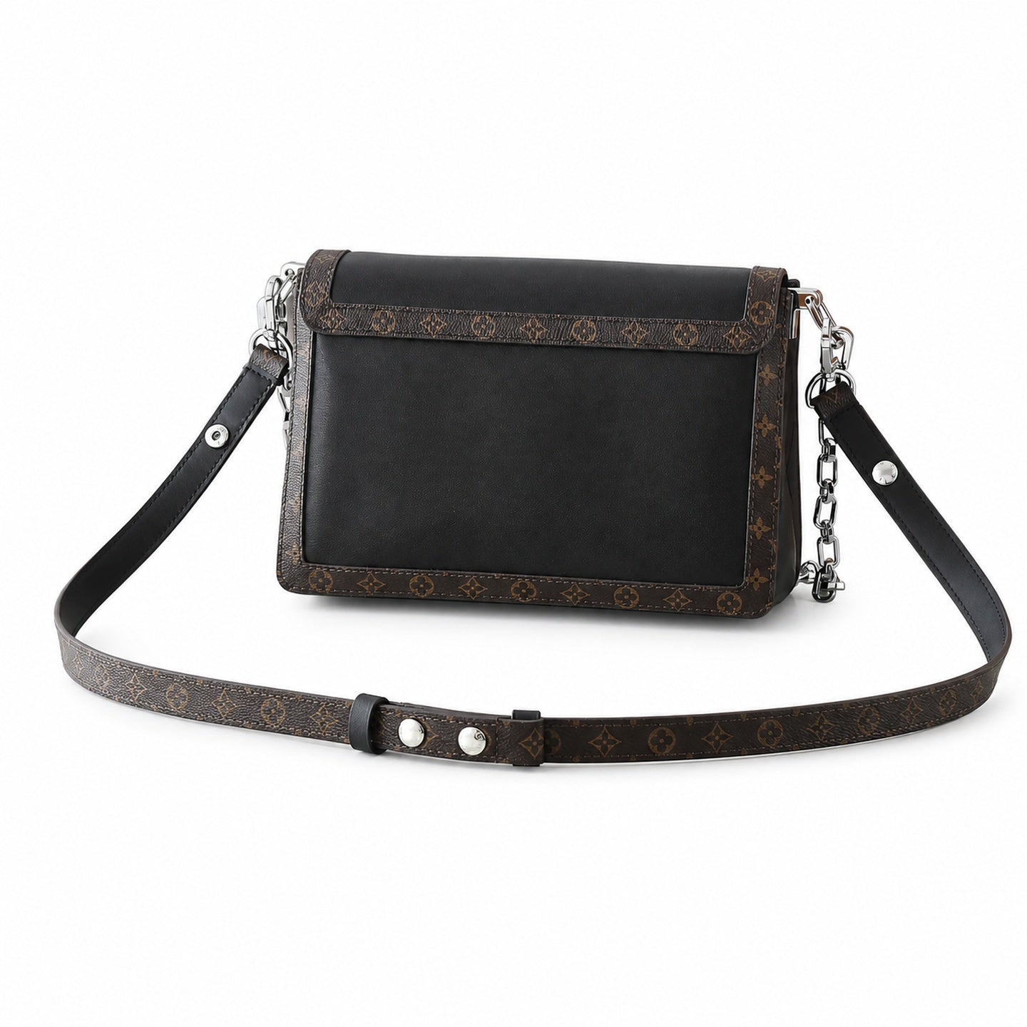 Louis Vuitton Dauphine Medium Canvas Leather Black Handbag