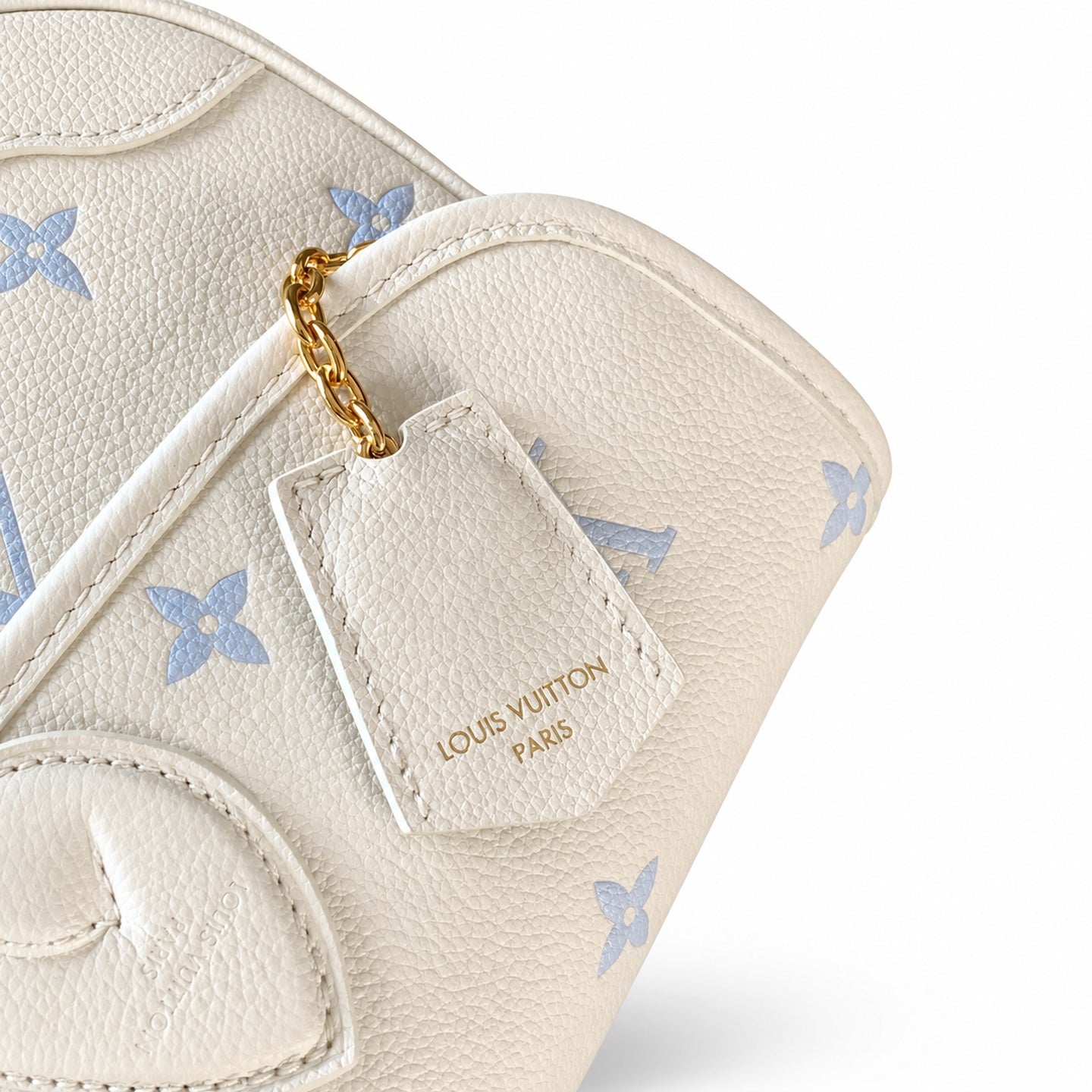 Louis Vuitton Diane Small Leather White Blue Gold Handbag