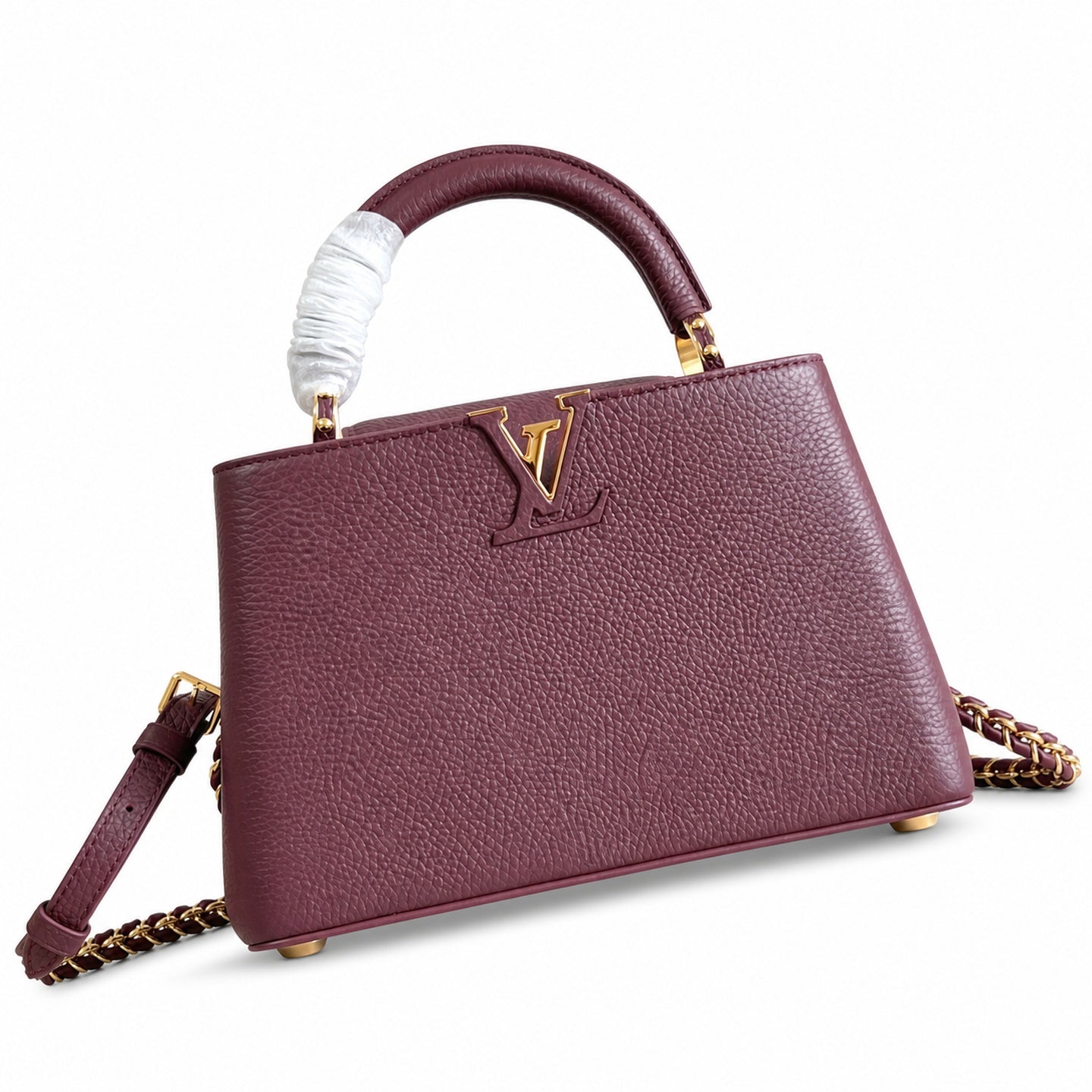 Louis Vuitton Capucines Small Leather Burgundy Handbag