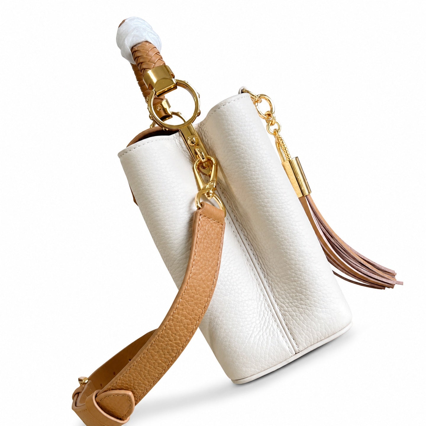 Louis Vuitton Capucines Small Leather White Brown Handbag