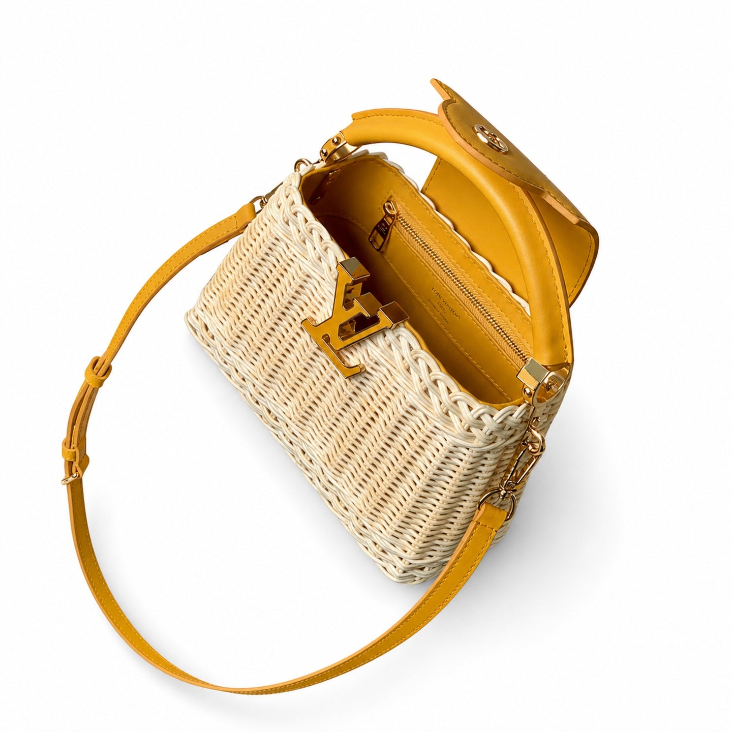 Louis Vuitton Capucines Mini Leather Yellow Handbag
