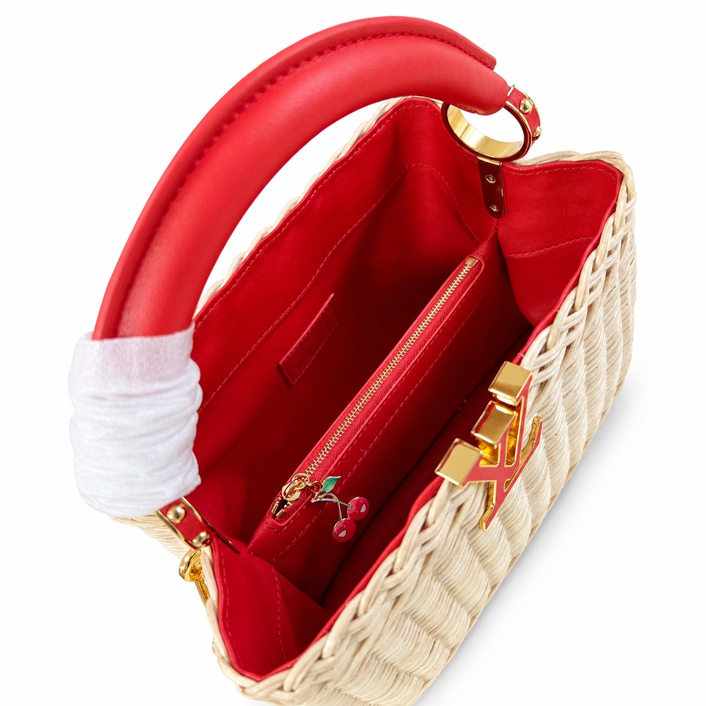Louis Vuitton Capucines Takashi Murakami Small Red Handbag