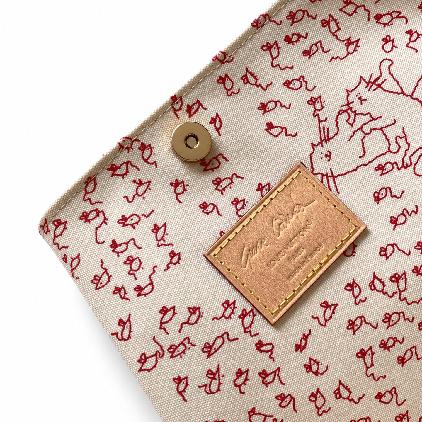 Louis Vuitton All In Grace Coddington Large Canvas Leather Handbag