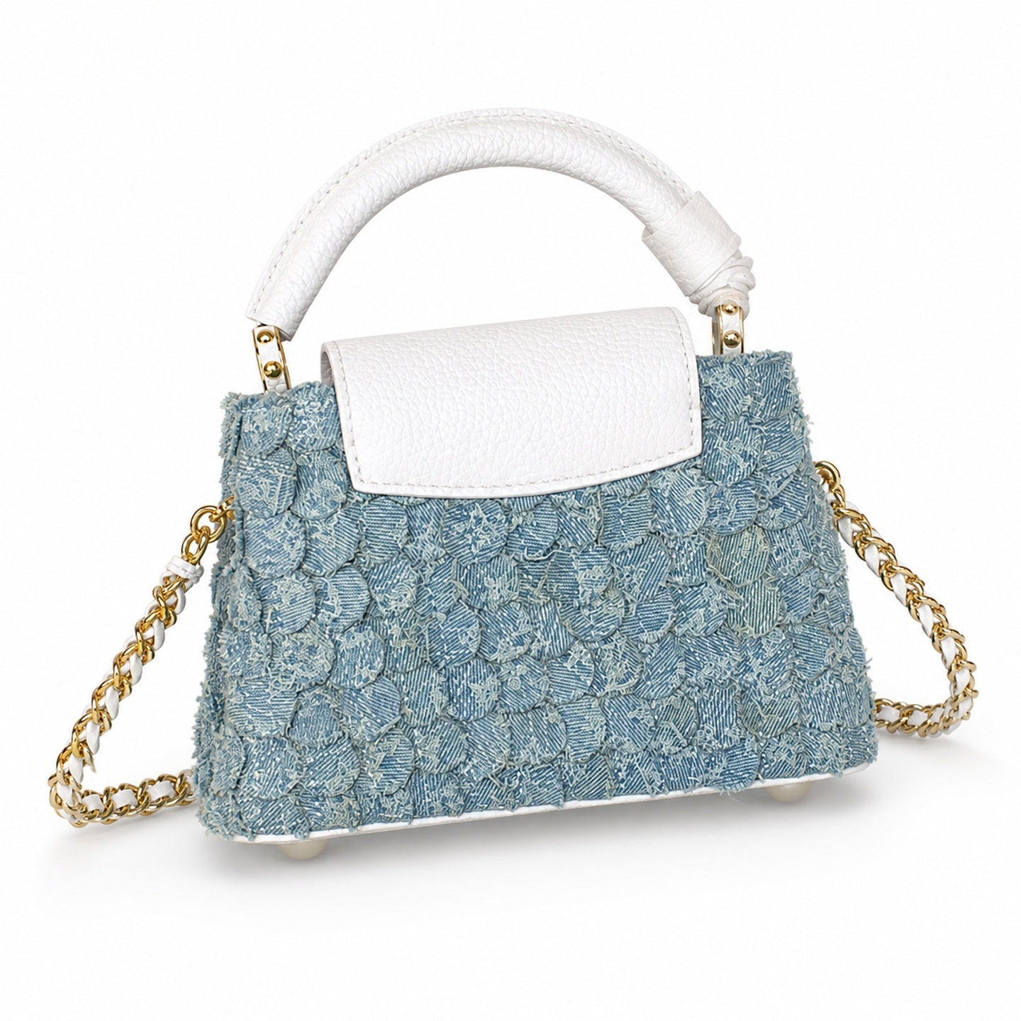 Louis Vuitton Capucines Mini Denim Leather Handbag