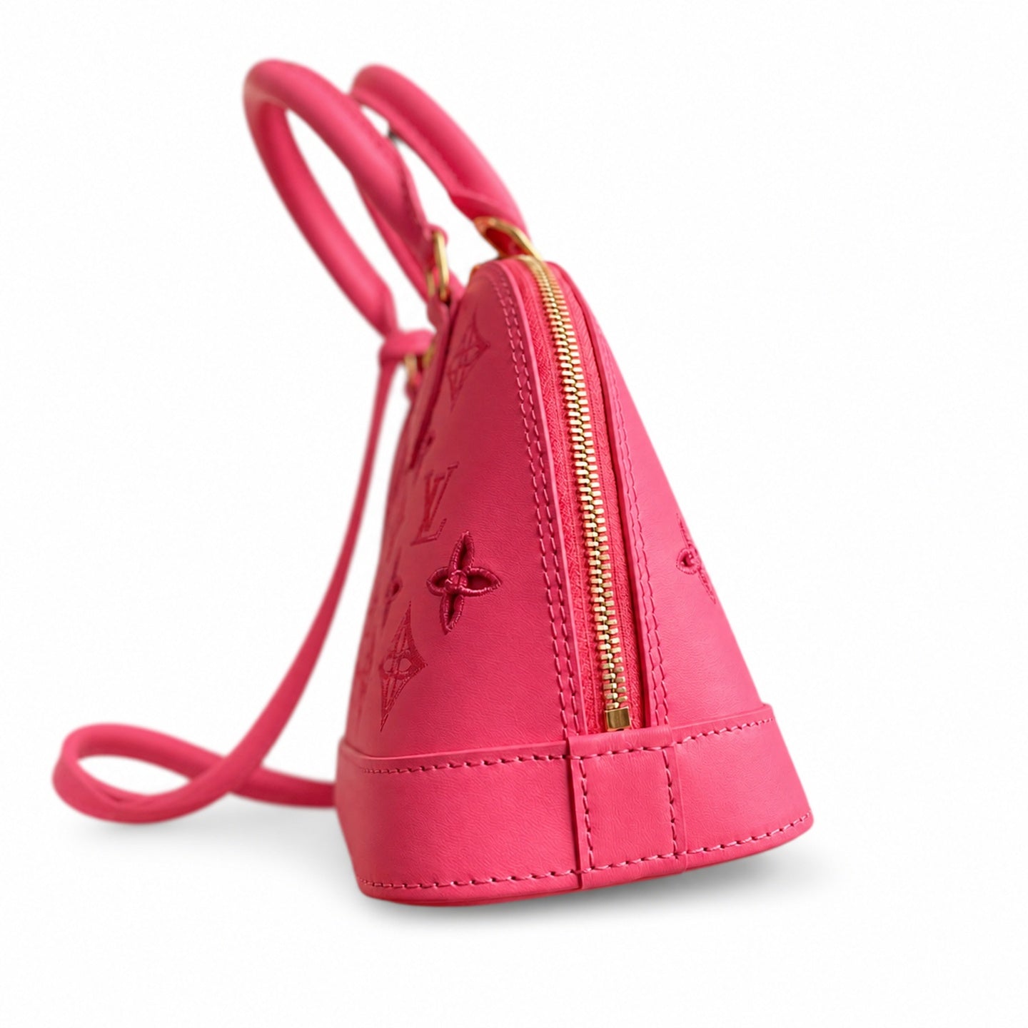 Louis Vuitton Alma Embroidered Leather Red Handbag