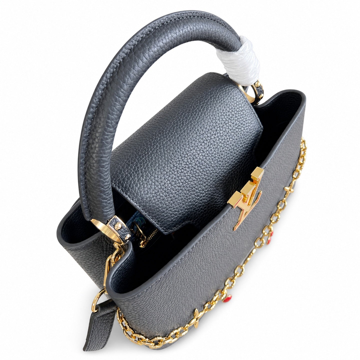 Louis Vuitton Capucines Takashi Murakami Medium Leather Black Handbag