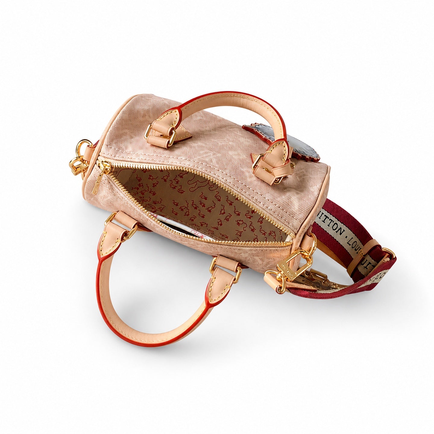 Louis Vuitton Speedy Grace Coddington Double Zip Canvas Leather Handbag