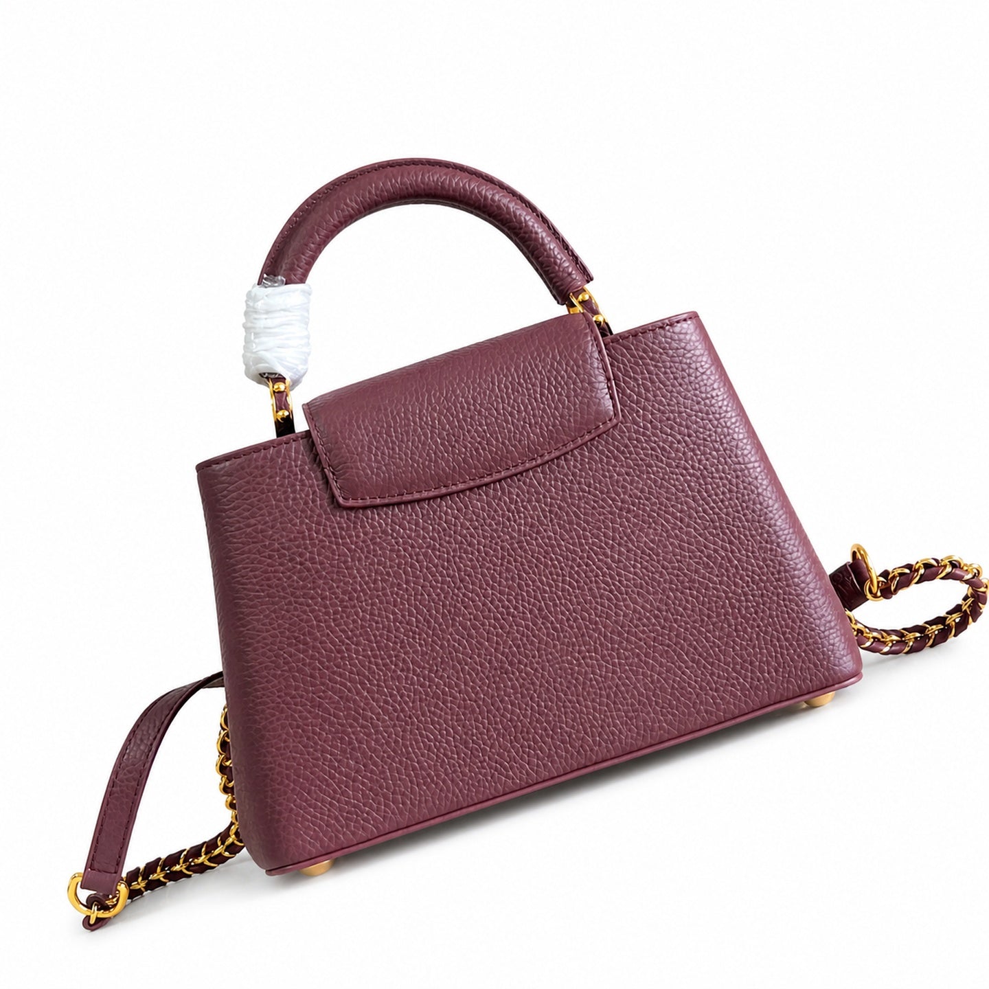 Louis Vuitton Capucines Small Leather Burgundy Handbag