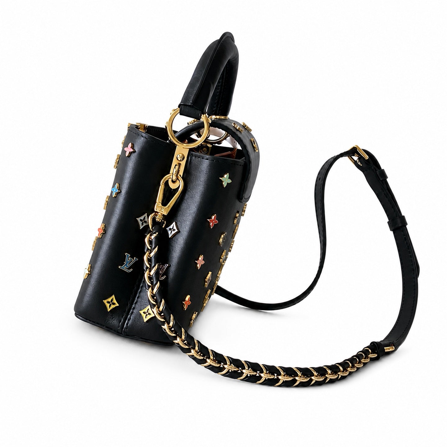 Louis Vuitton Takashi Murakami Leather Black White Handbag