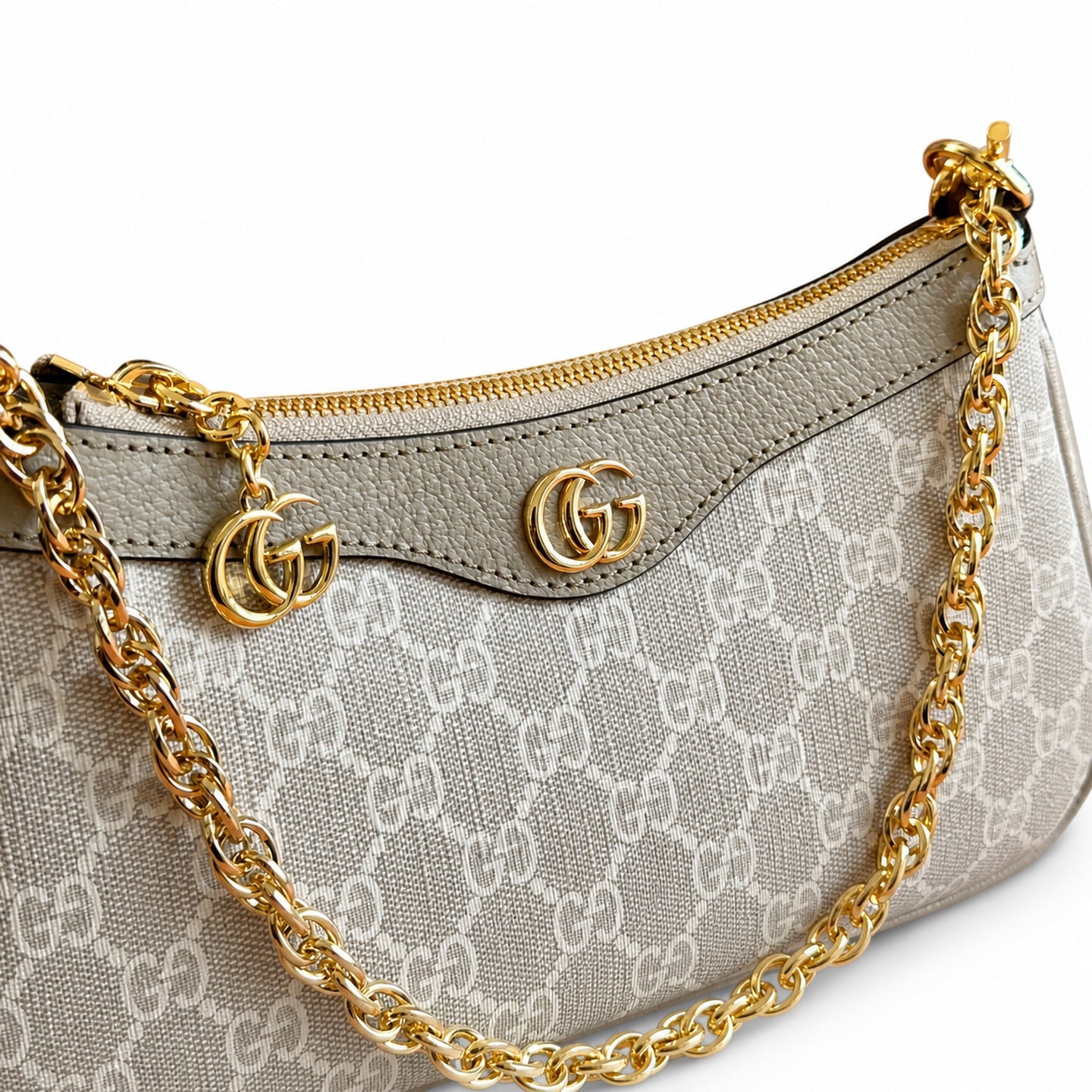 Gucci Ophidia Supreme Small Canvas Leather Beige Brown Charm