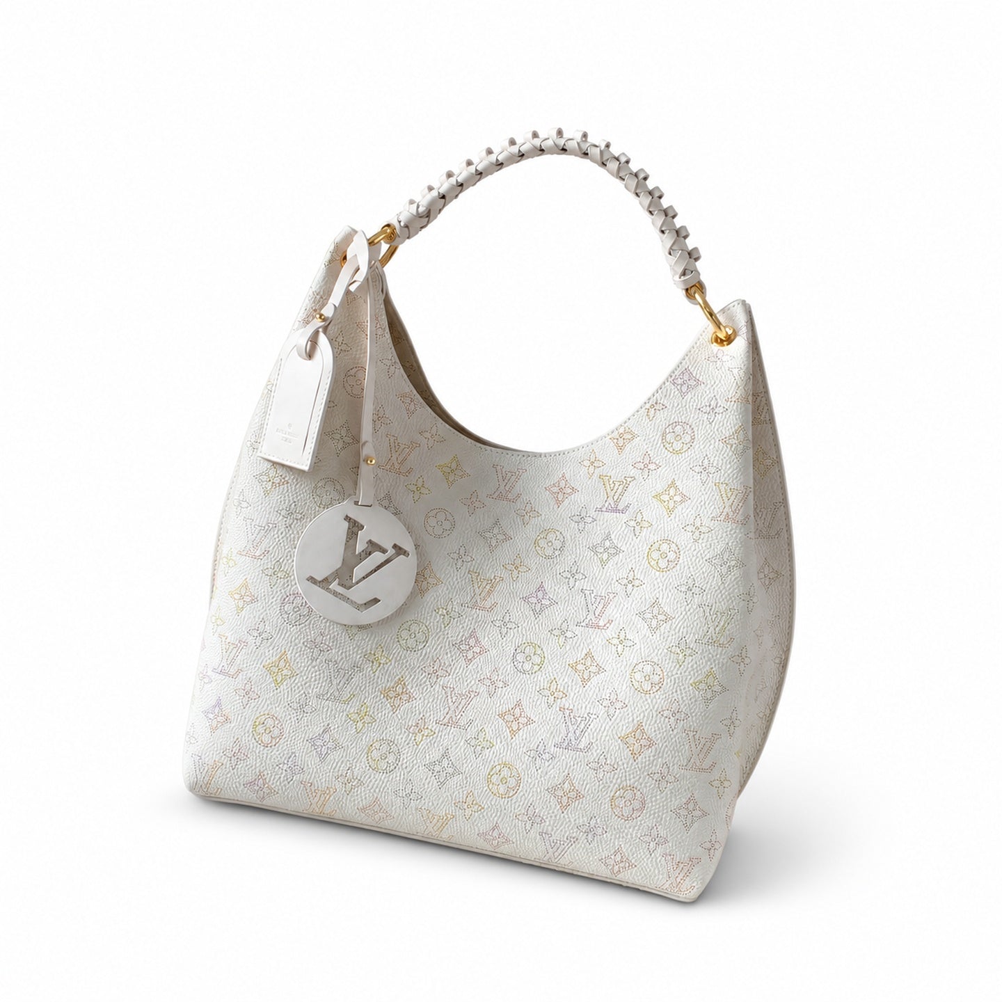 Louis Vuitton Leather Blue Gold Handbag