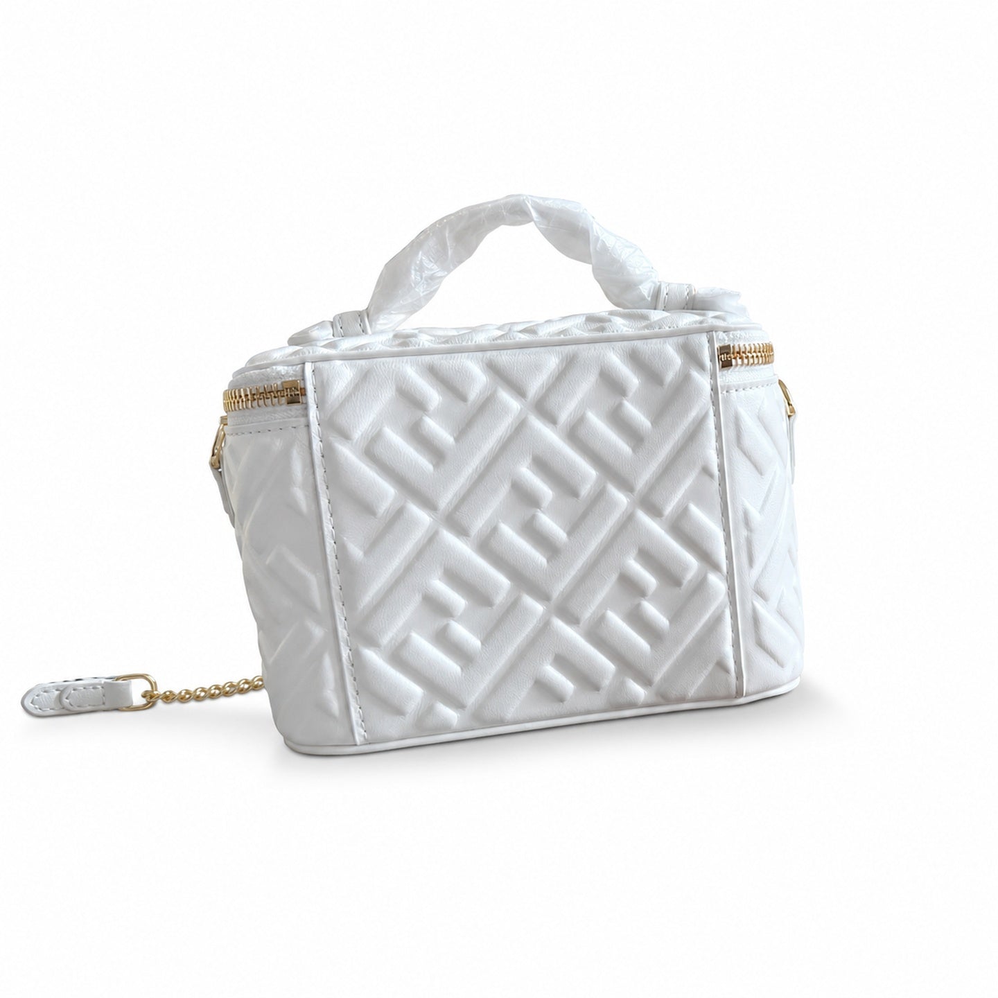Fendi Mini Leather White Vanity Bag