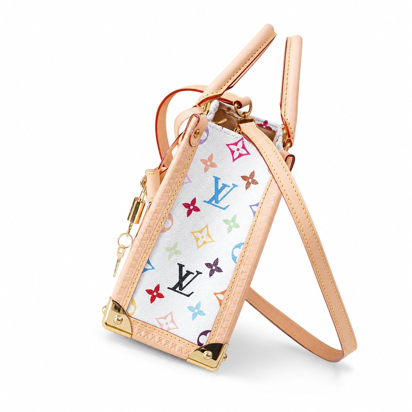Louis Vuitton OnTheGo Small Canvas Leather White Handbag
