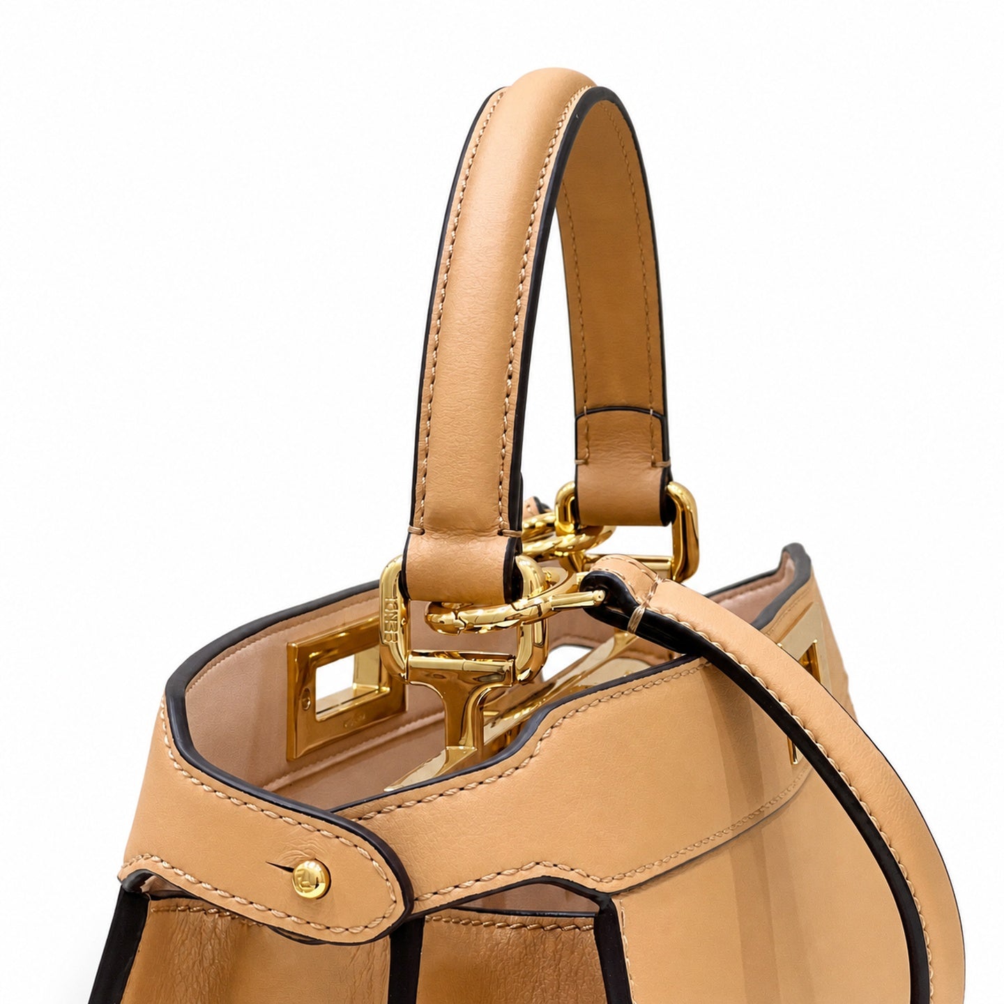 Fendi Peekaboo I See U Leather Check Bag