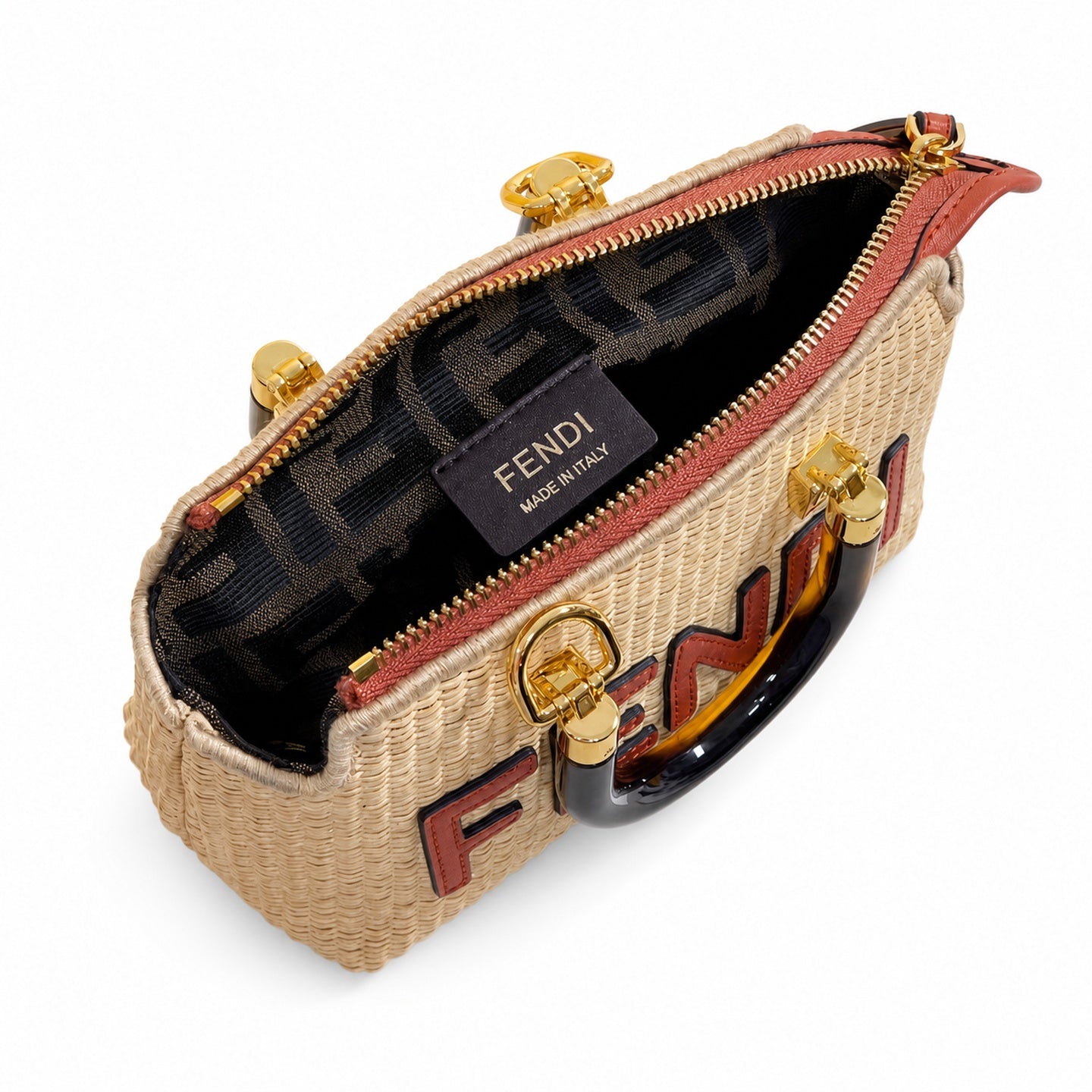 Fendi By The Way Mini Raffia Bag