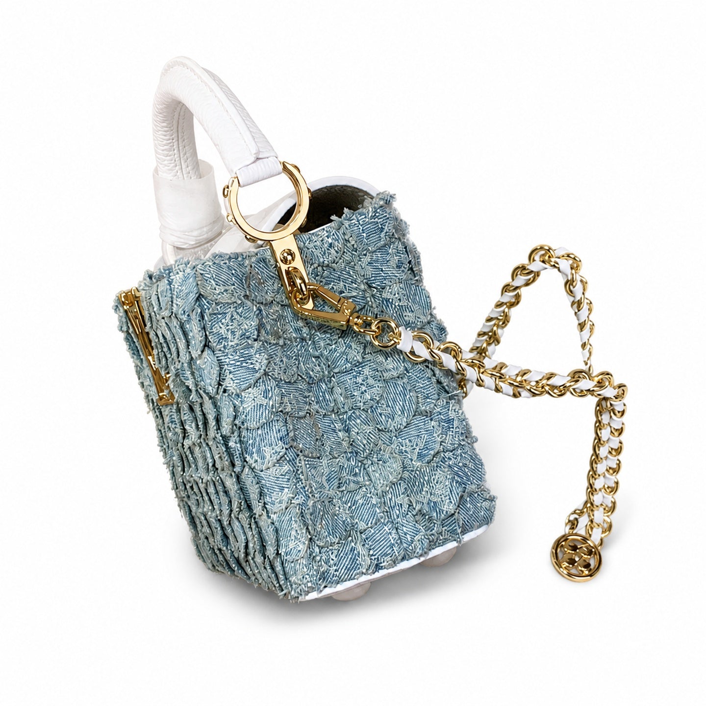 Louis Vuitton Capucines Mini Denim Leather Handbag
