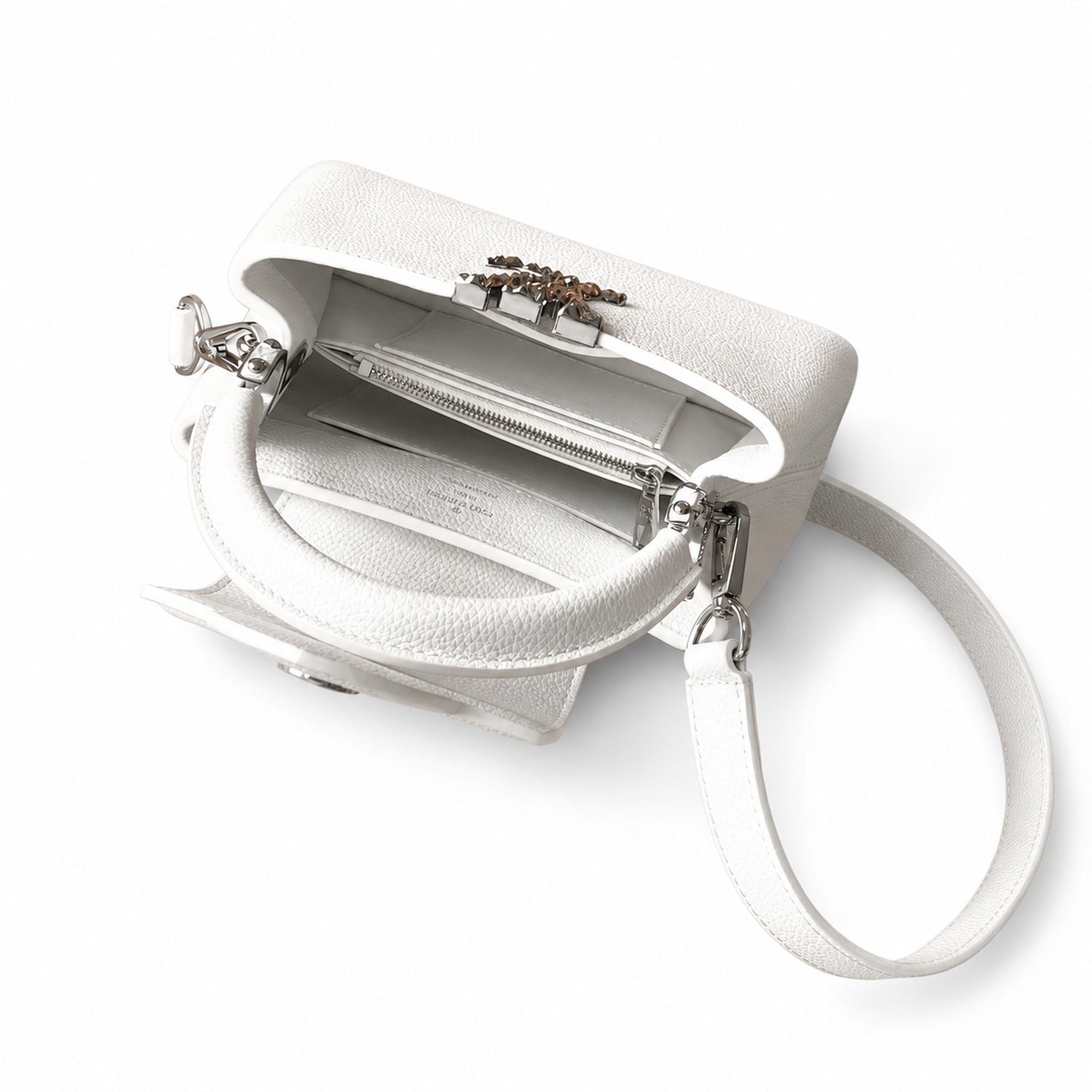 Louis Vuitton Mini Leather White Silver Handbag