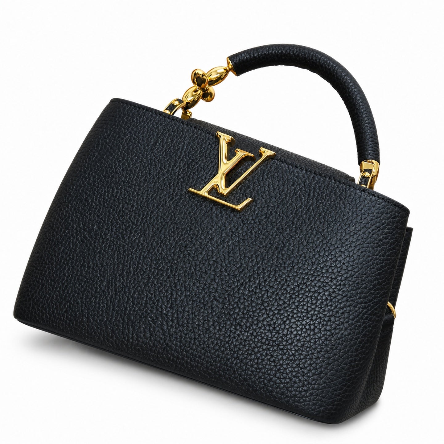 Louis Vuitton Capucines Leather Black Handbag