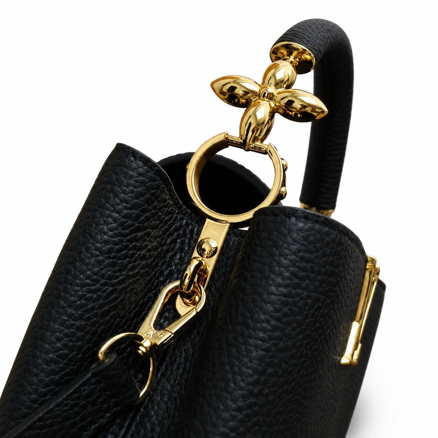 Louis Vuitton Capucines Leather Black Handbag