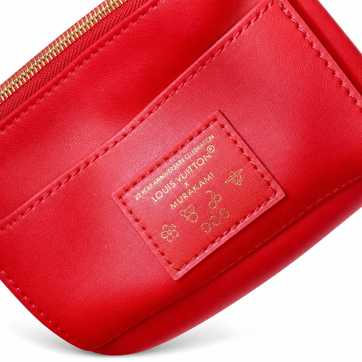 Louis Vuitton Capucines Takashi Murakami Small Denim Leather Red Gold Handbag
