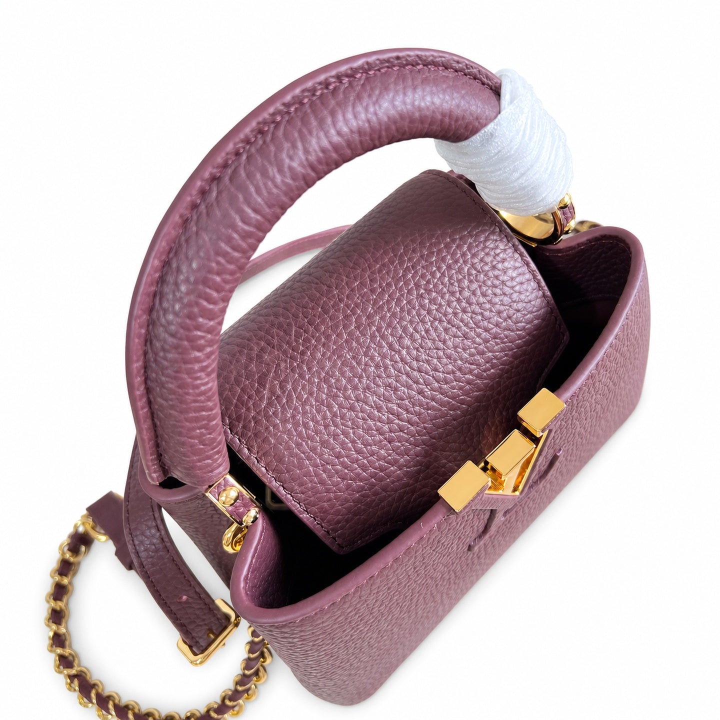 Louis Vuitton Capucines Mini Leather Burgundy Handbag
