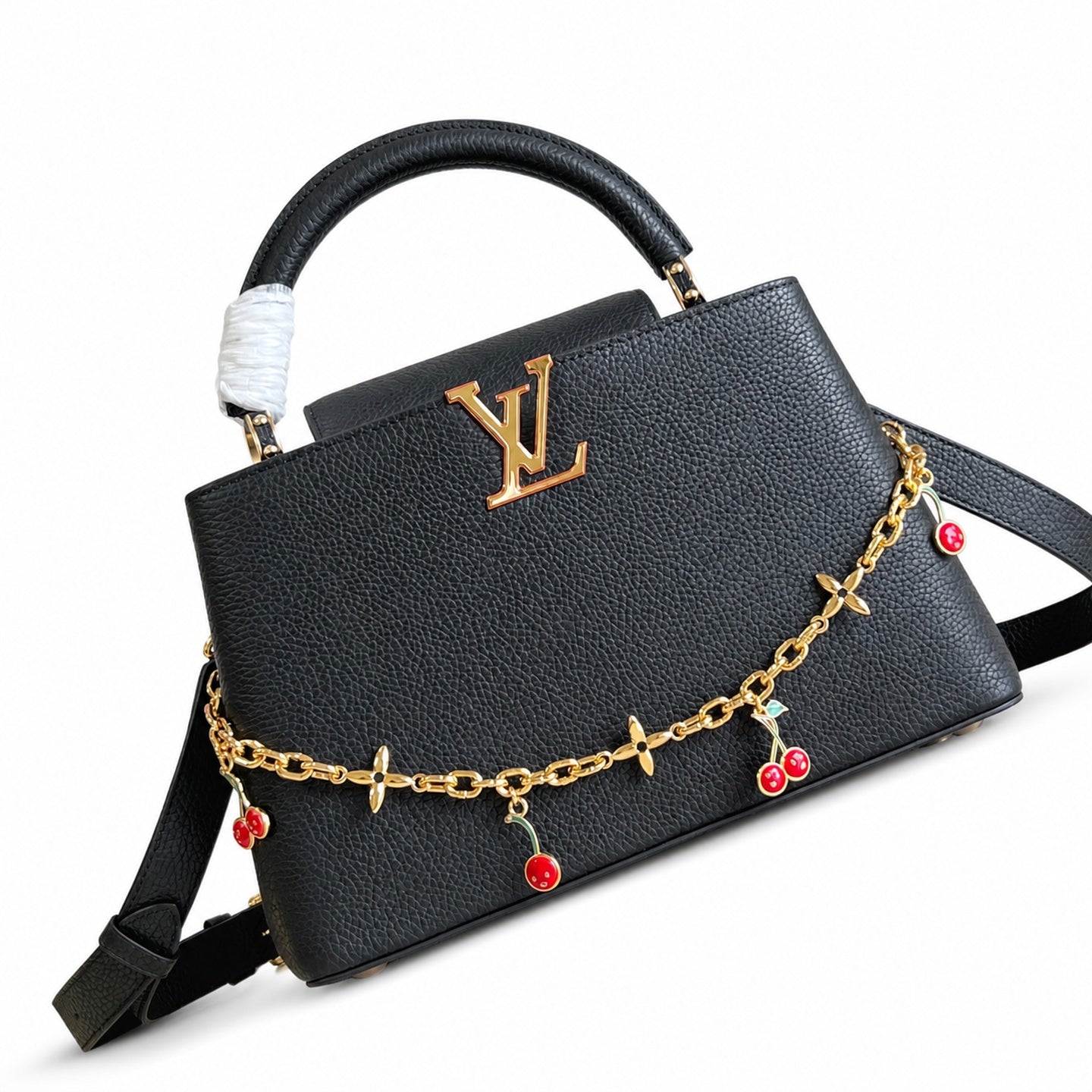 Louis Vuitton Capucines Takashi Murakami Medium Leather Black Handbag