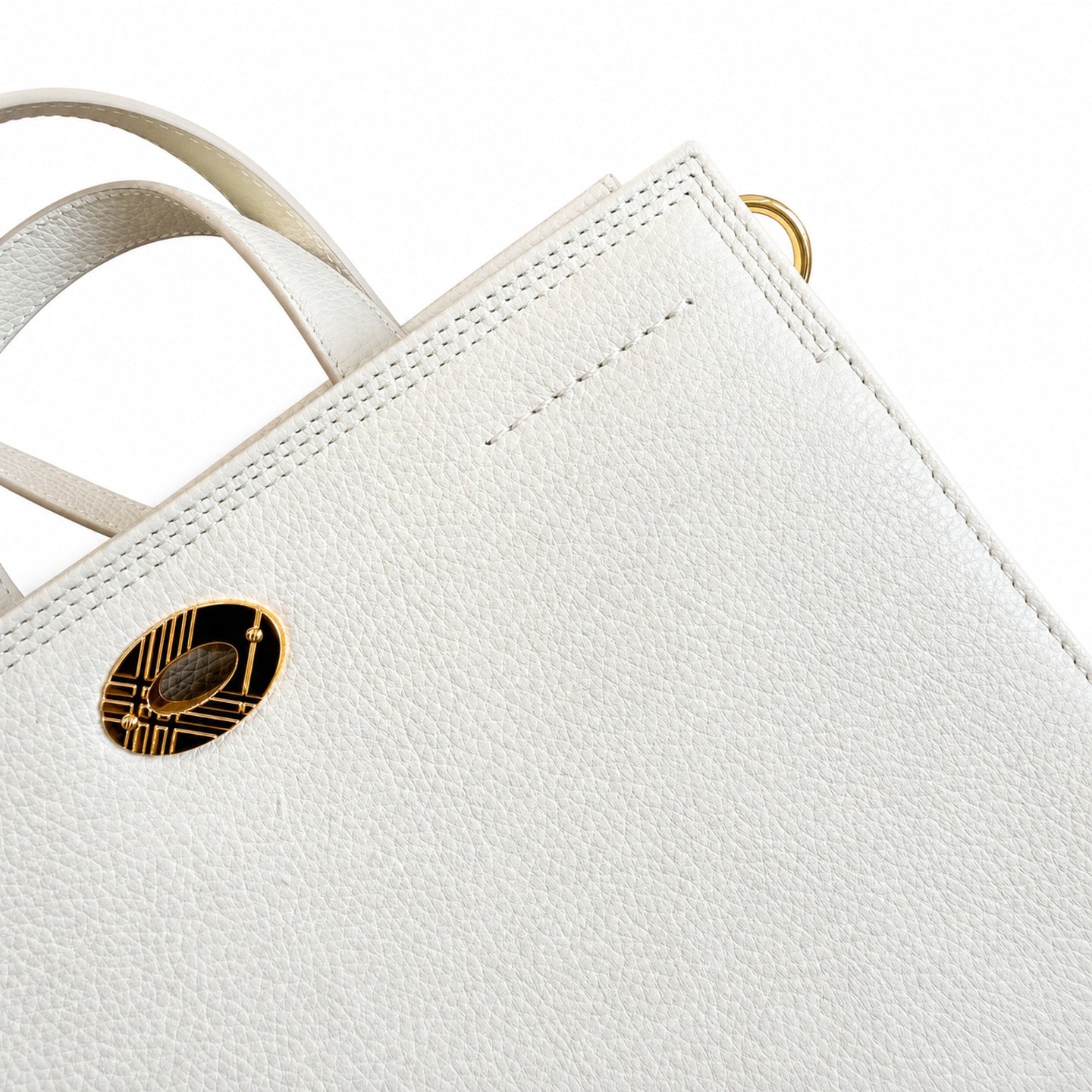 Burberry Cotton Leather Check Tote Bag
