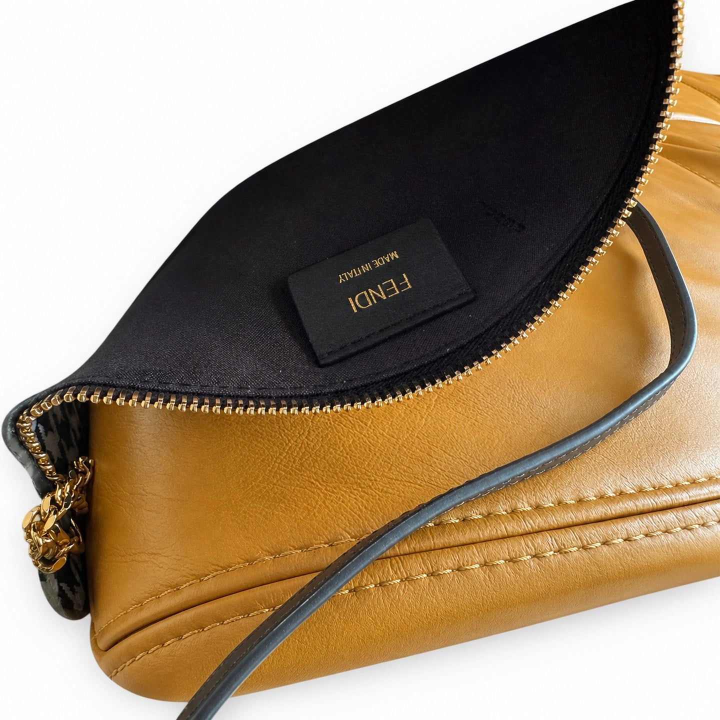 Fendi Mini Jacquard Leather Brown Vanity Bag
