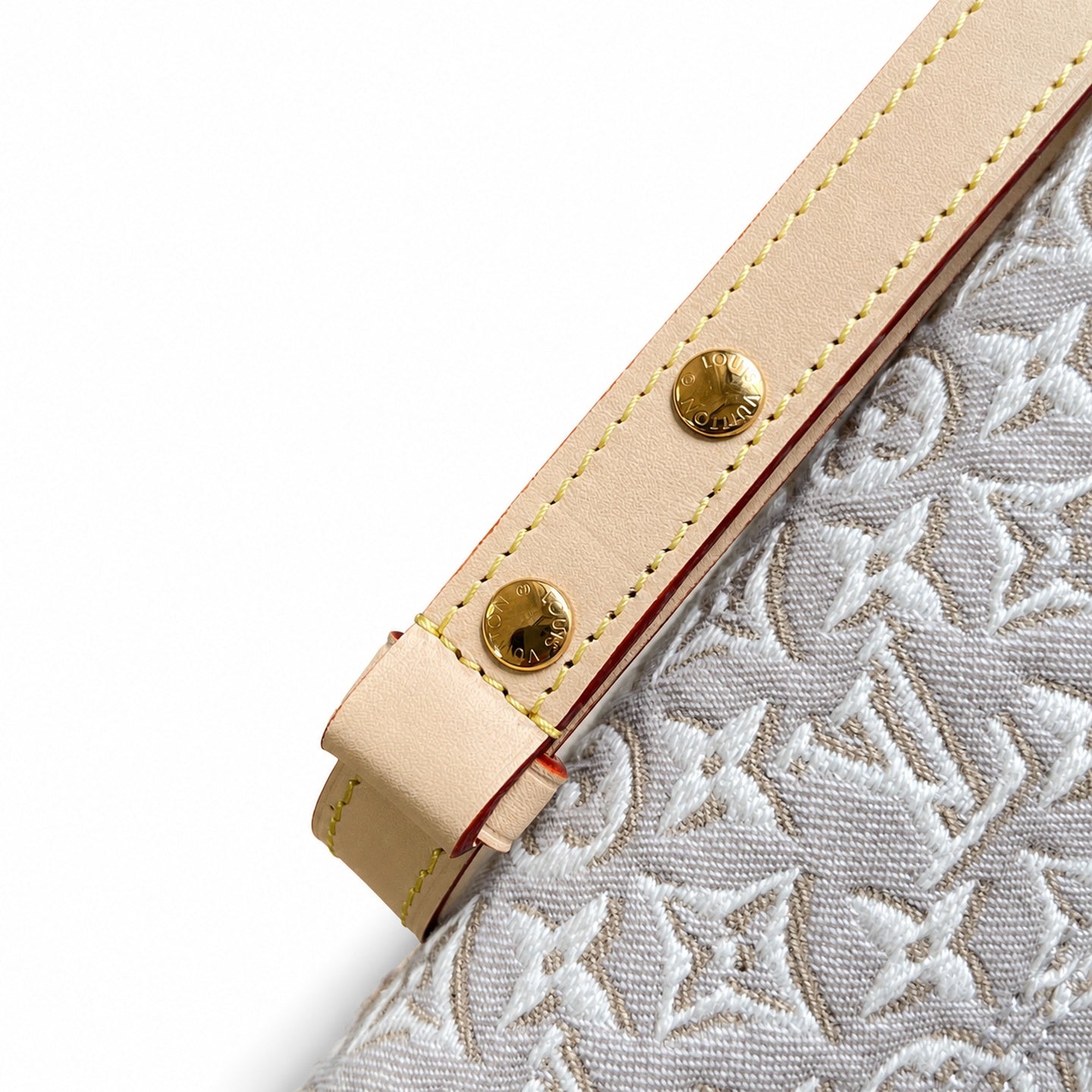 Louis Vuitton CarryAll Embroidered Cotton Canvas Jacquard Leather Handbag