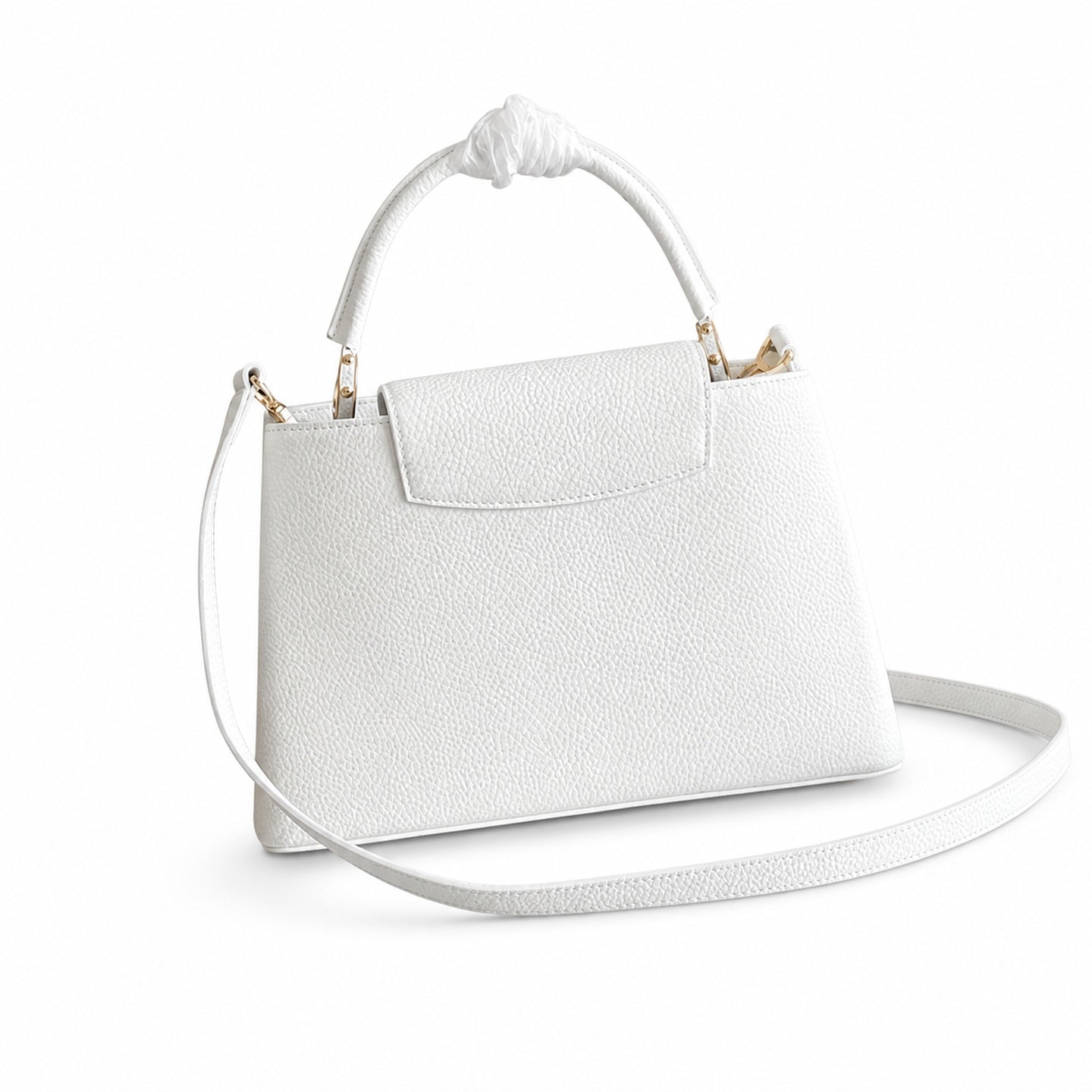 Louis Vuitton Capucines Medium Snakeskin Leather White Gold Handbag