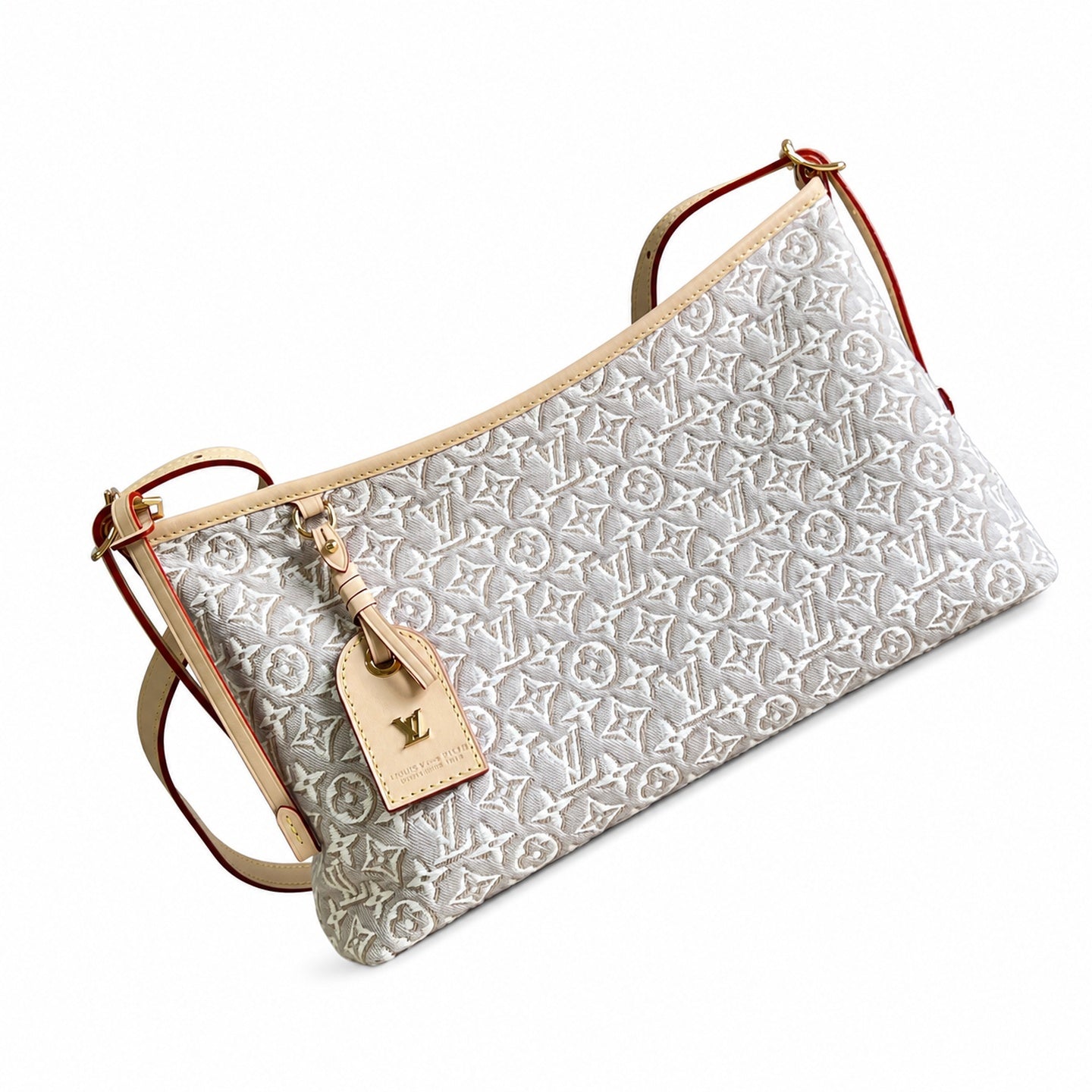 Louis Vuitton CarryAll Embroidered Cotton Canvas Jacquard Leather Handbag