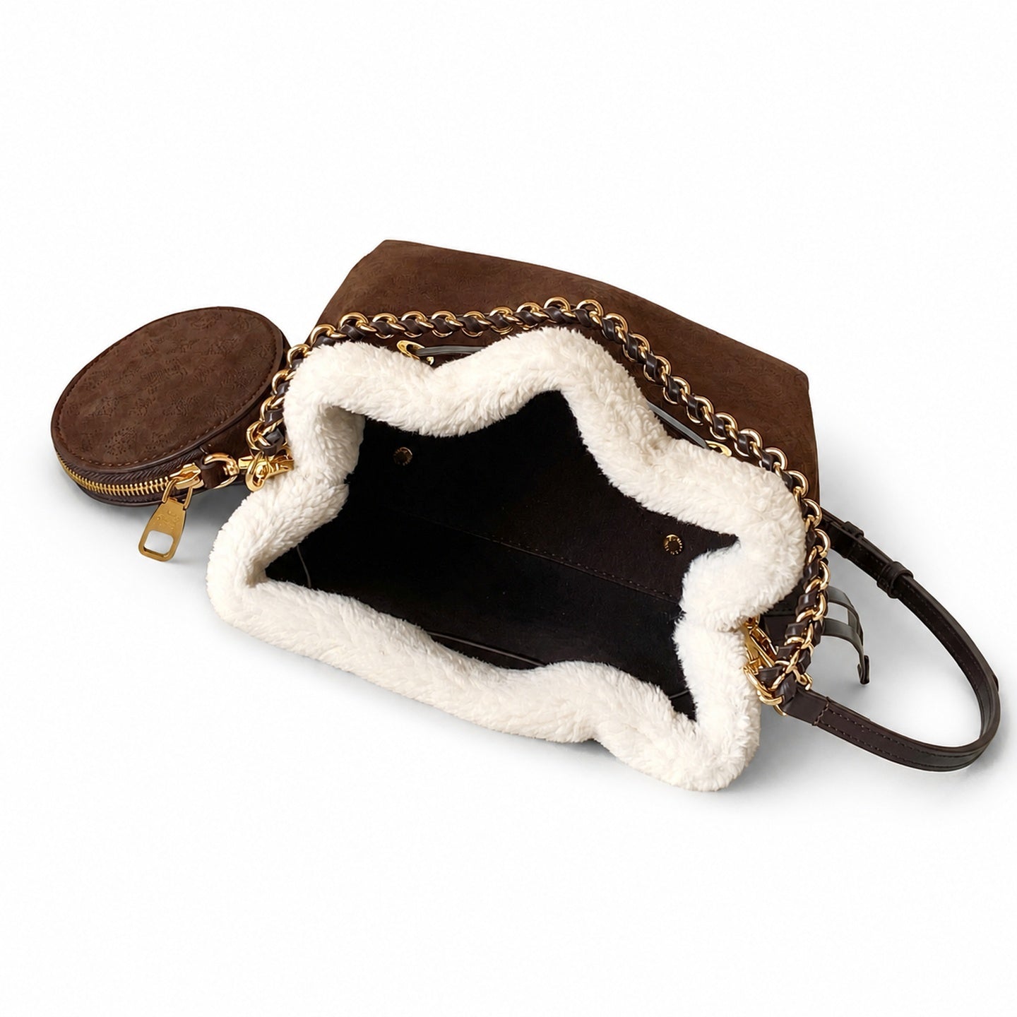 Louis Vuitton Zippy Suede Leather Handbag