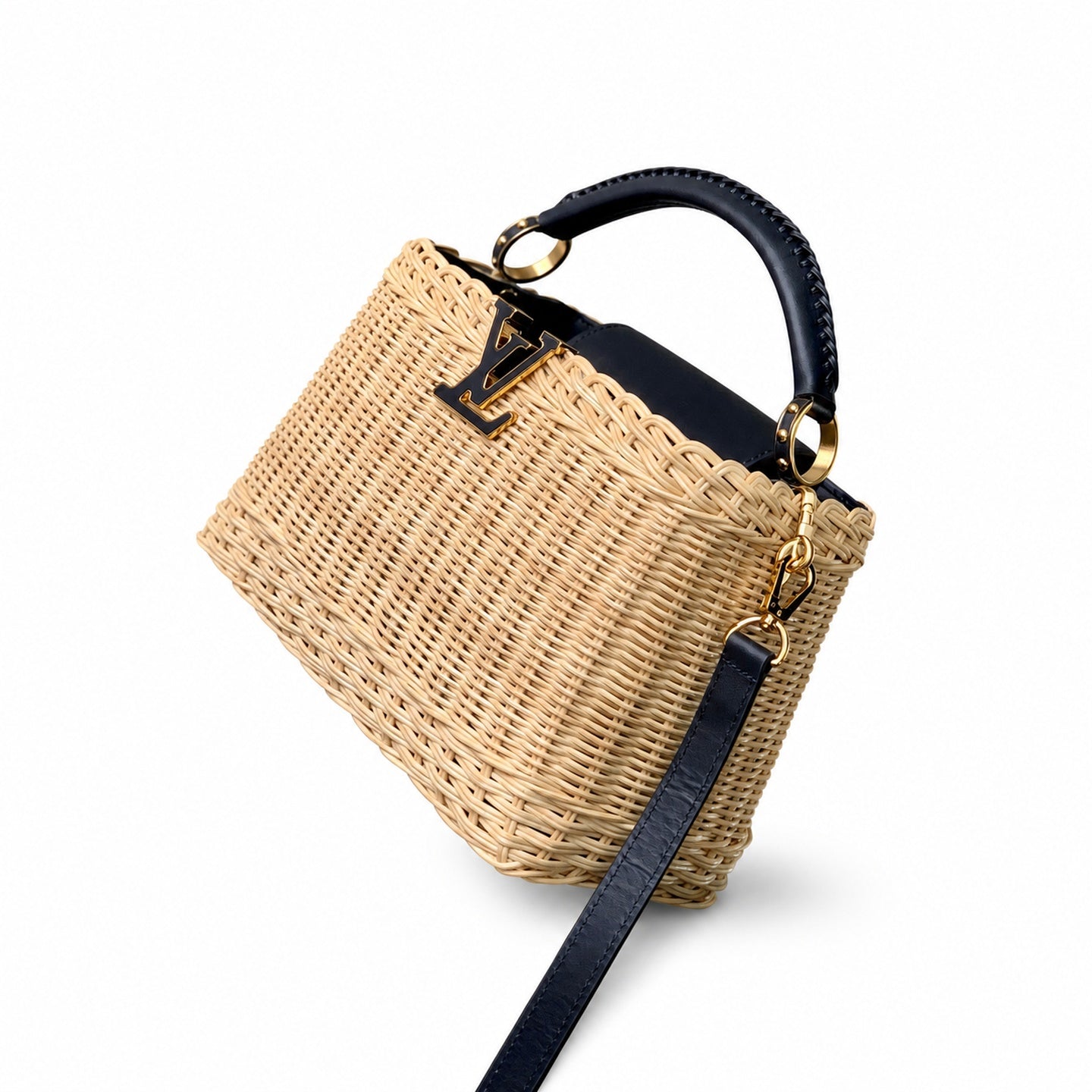 Louis Vuitton Capucines Small Blue Handbag