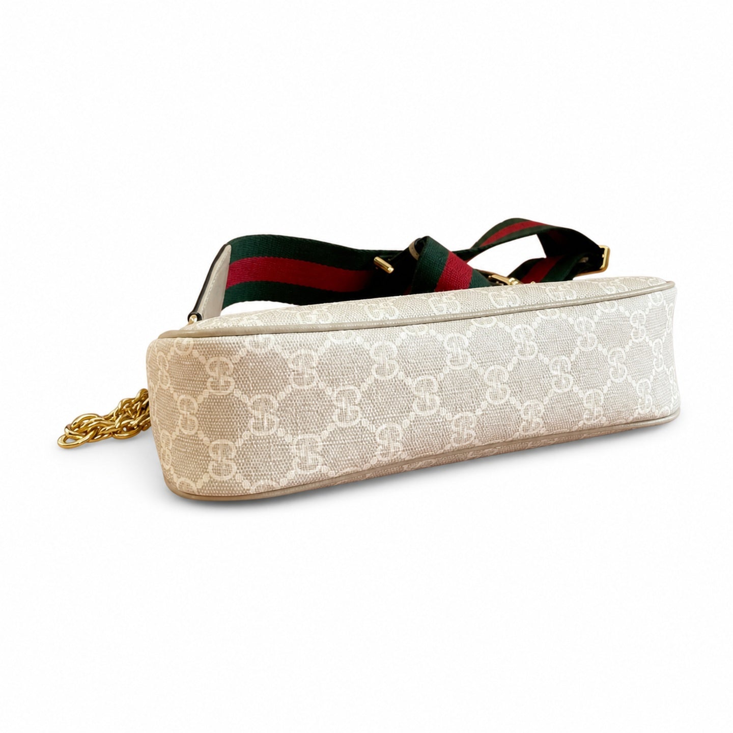 Gucci Ophidia Supreme Small Canvas Leather Beige Brown Charm