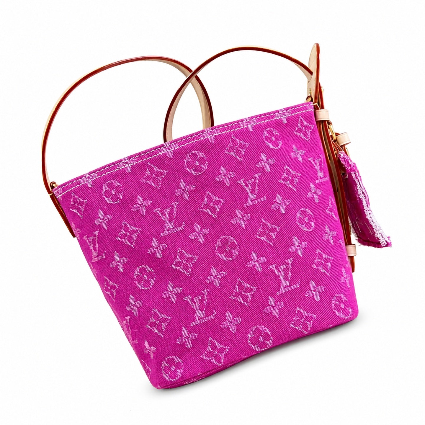 Louis Vuitton All In Denim Leather Red Handbag