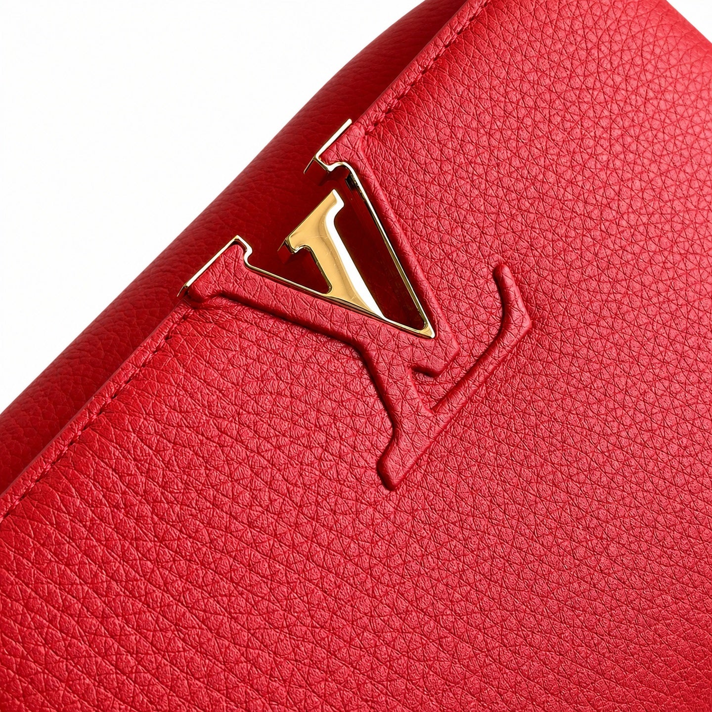 Louis Vuitton Capucines Medium Snakeskin Leather Red Gold Handbag