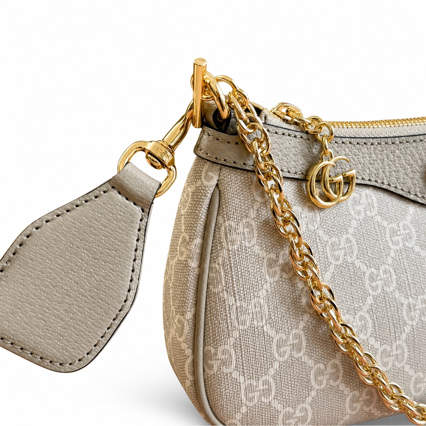 Gucci Ophidia Supreme Small Canvas Leather Beige Brown Charm