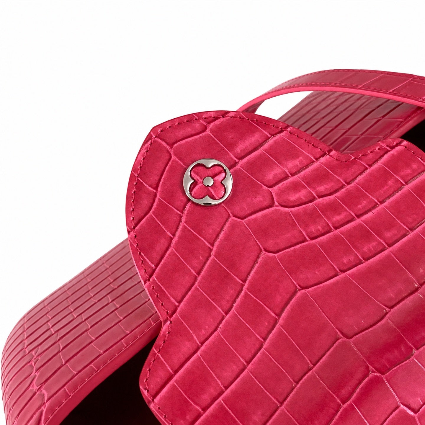 Louis Vuitton Capucines Medium Croc-Embossed Leather Pink Silver Handbag