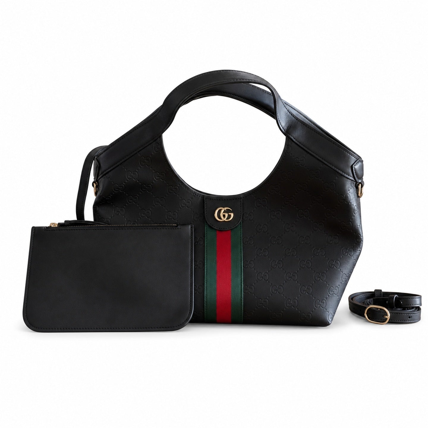 Gucci Giglio Large Leather Black Tote Bag