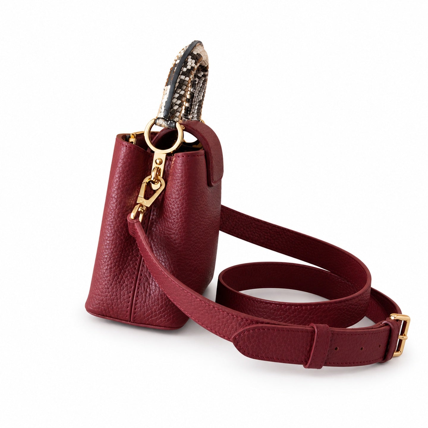 Louis Vuitton Capucines Mini Snakeskin Leather Gold Handbag