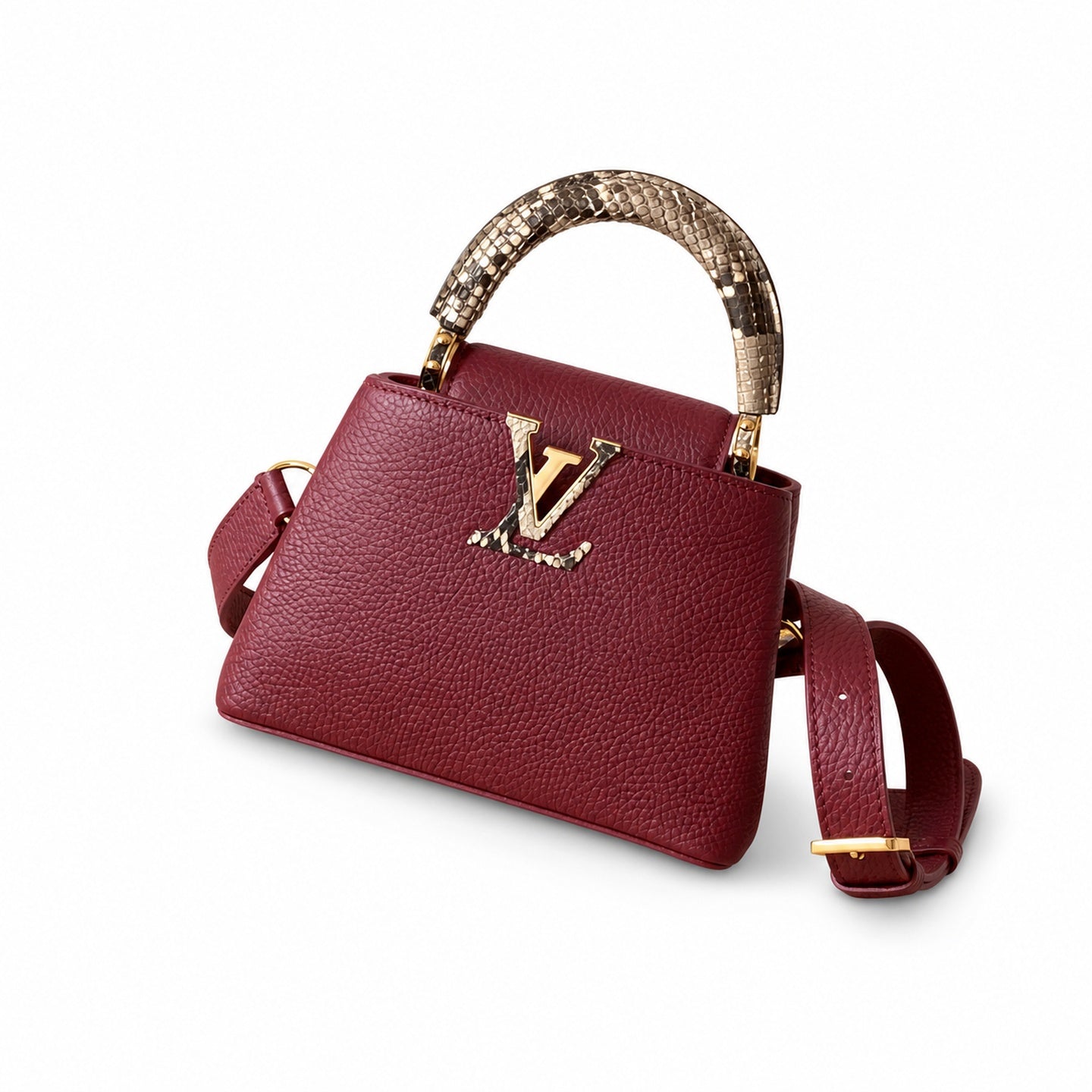 Louis Vuitton Capucines Mini Snakeskin Leather Gold Handbag