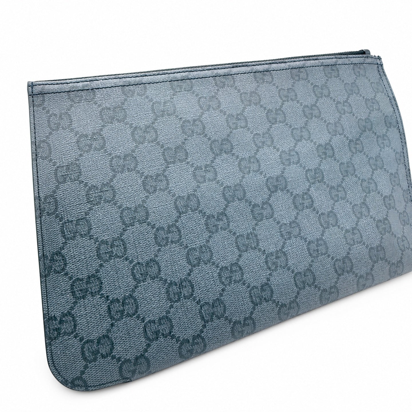 Gucci Small Canvas Leather Black Silver Clutch